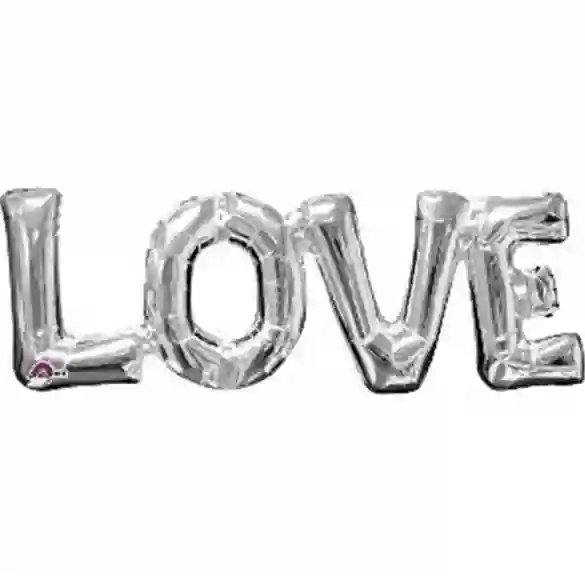 Silver Love Word Globe