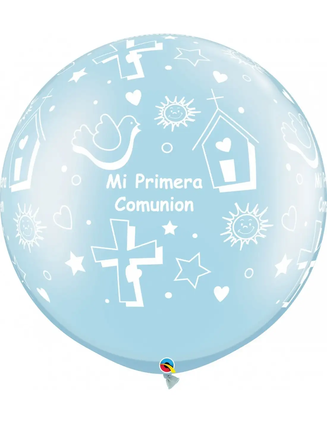 Globo de latex gigante 30 pulg. azul Comunion, Palomas, & Cruces (76,2 cm)