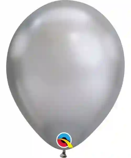 Globo de latex 7" mediano. (17,7cm) Rnd Chrome plata 10 ud