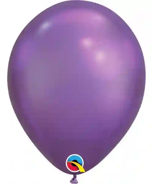 Globo de latex 7" mediano. (17,7cm) Rnd Chrome Purpura 10 ud