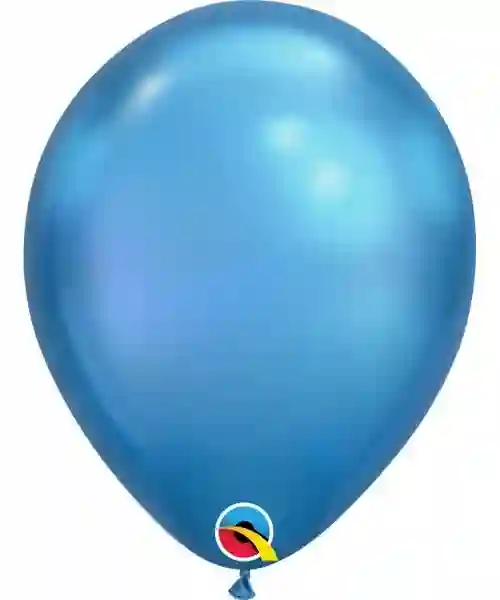 Globo de latex 7" mediano. (17,7cm) Rnd Chrome azul 10 ud
