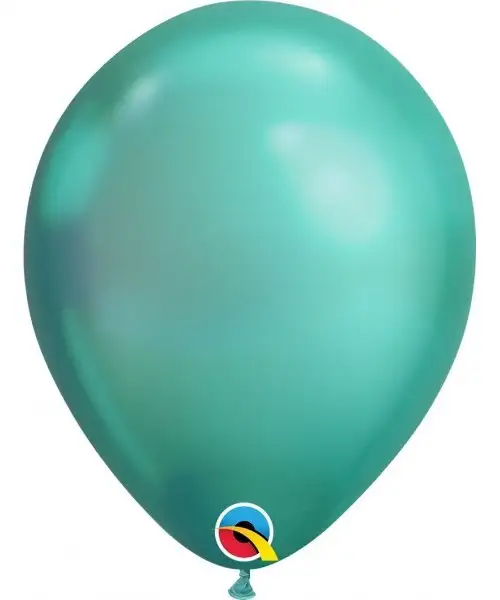 Latex 7 "medium balloon (17.7cm) rnd chrome green 10