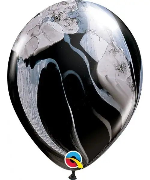 Latex balloon 11 in. (27.9cm) black and white agate 10 units