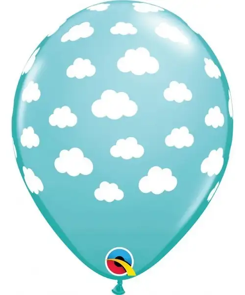 Globo de latex 11 pulg. (27,9cm) nubes azules