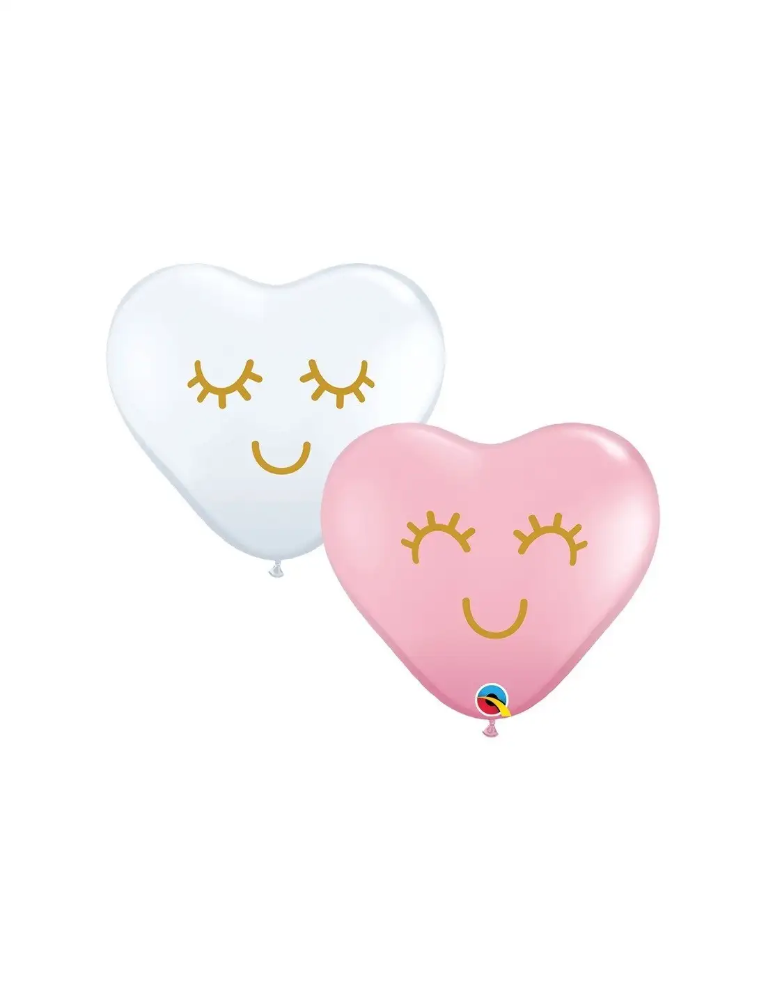 Latex balloon 11 in. (27.9cm) pink and white eyes and smile