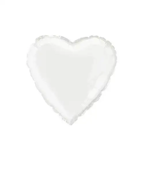 Foil heart balloon 18 in white 45 cm