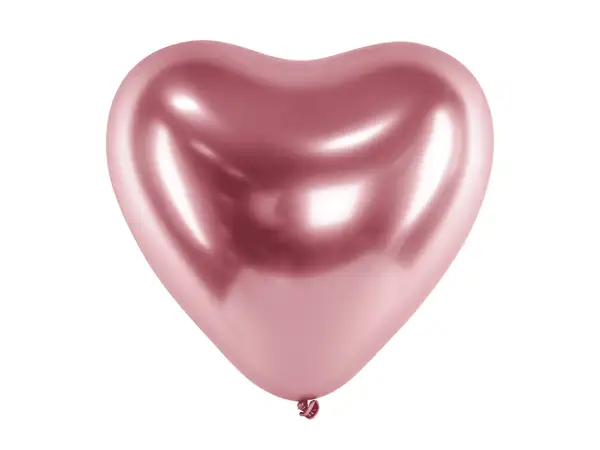Globo latex forma corazon 30cm color rosa golden