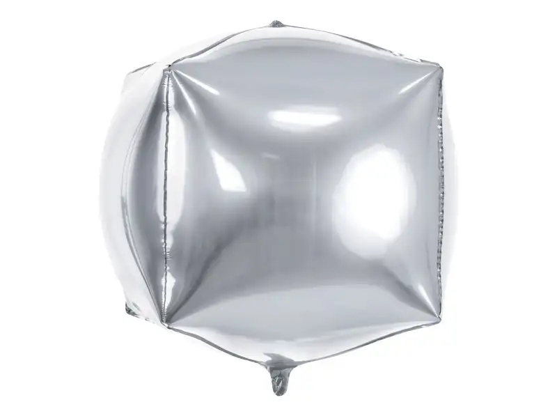 Cubic Foil Globe, 35x35x35cm, silver