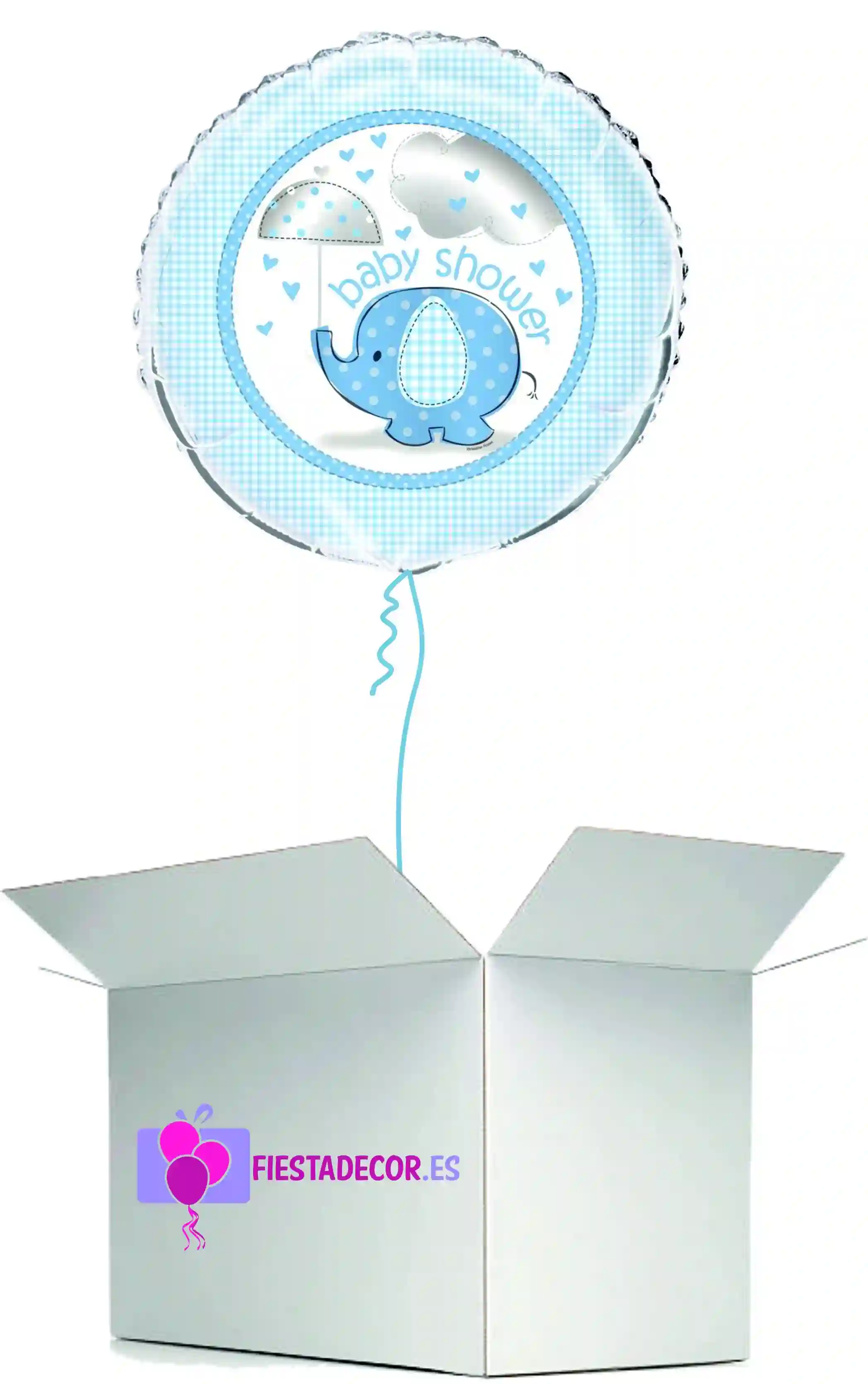 Globo en caja sorpresa baby shower azul