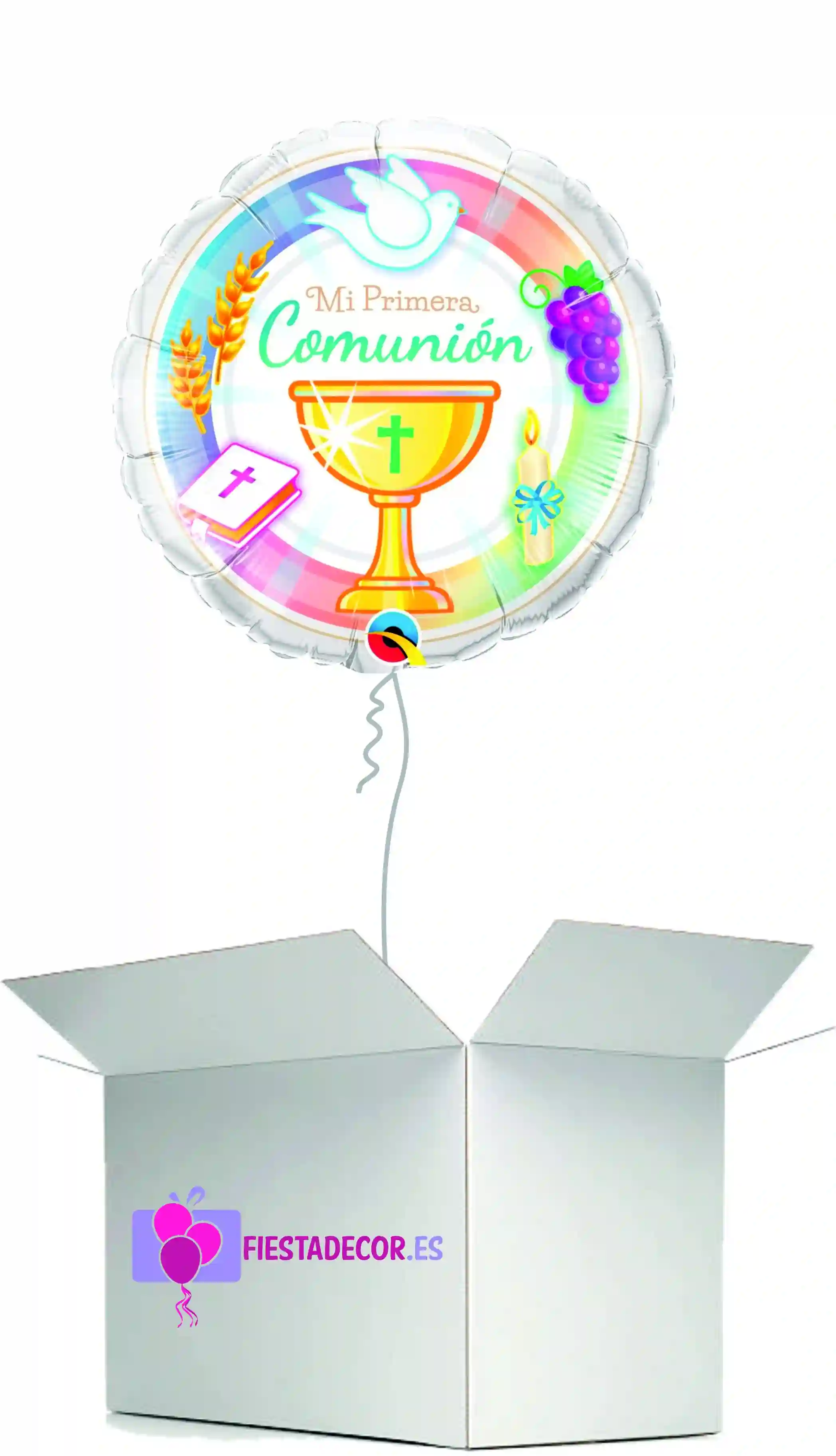 Globo en caja sorpresa comunion caliz