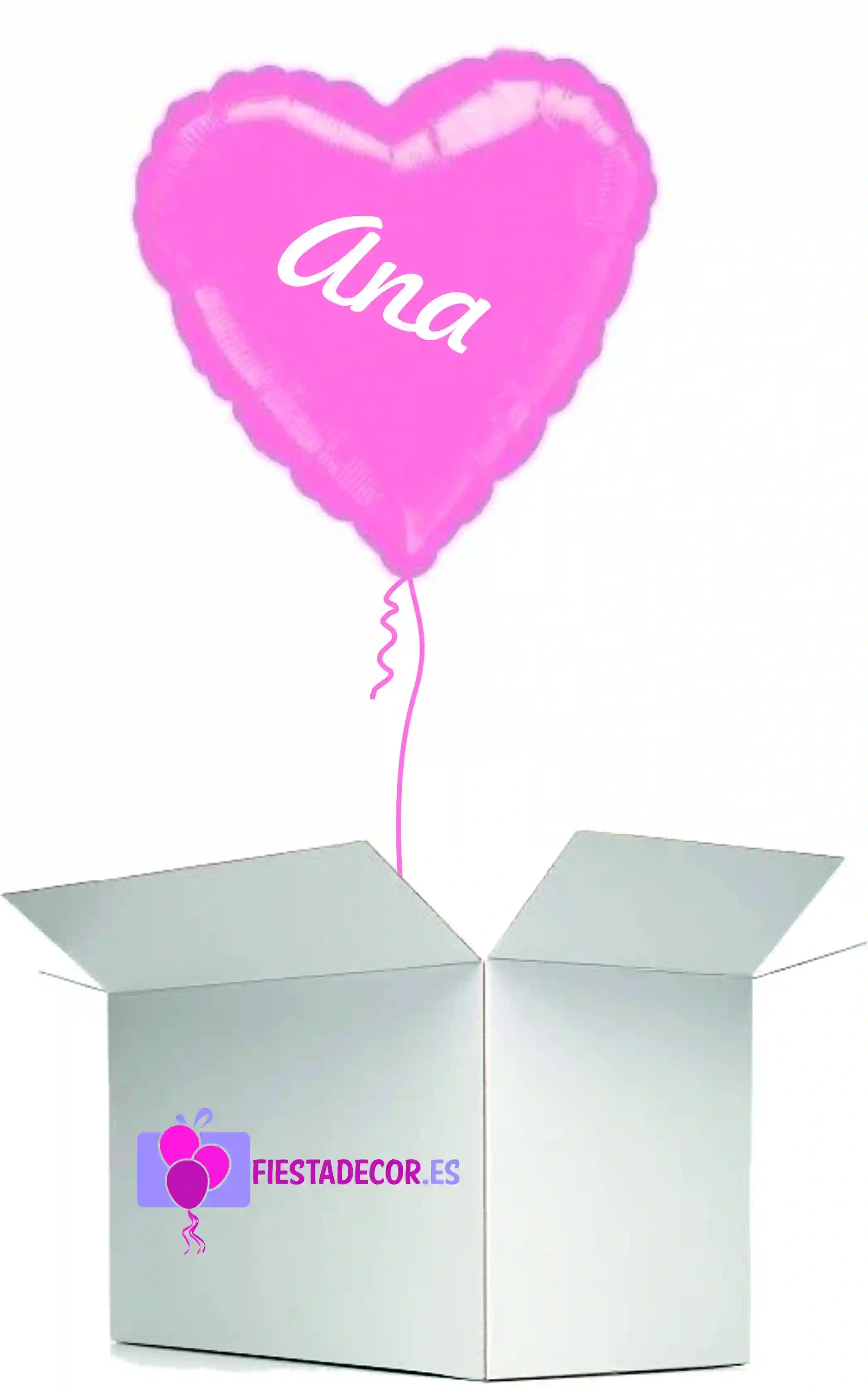 Globo en caja sorpresa corazon rosa