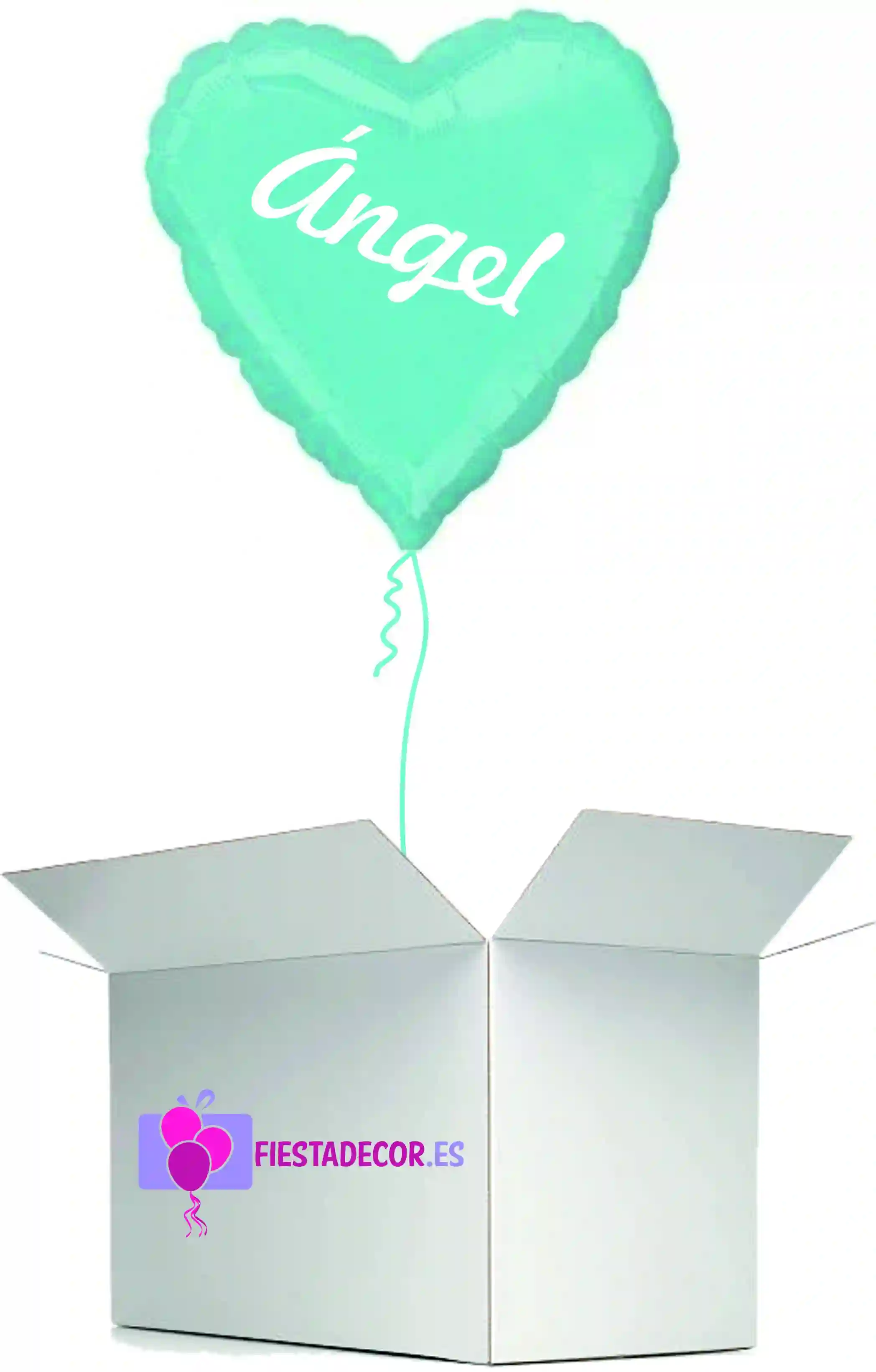 Turquoise heart surprise balloon