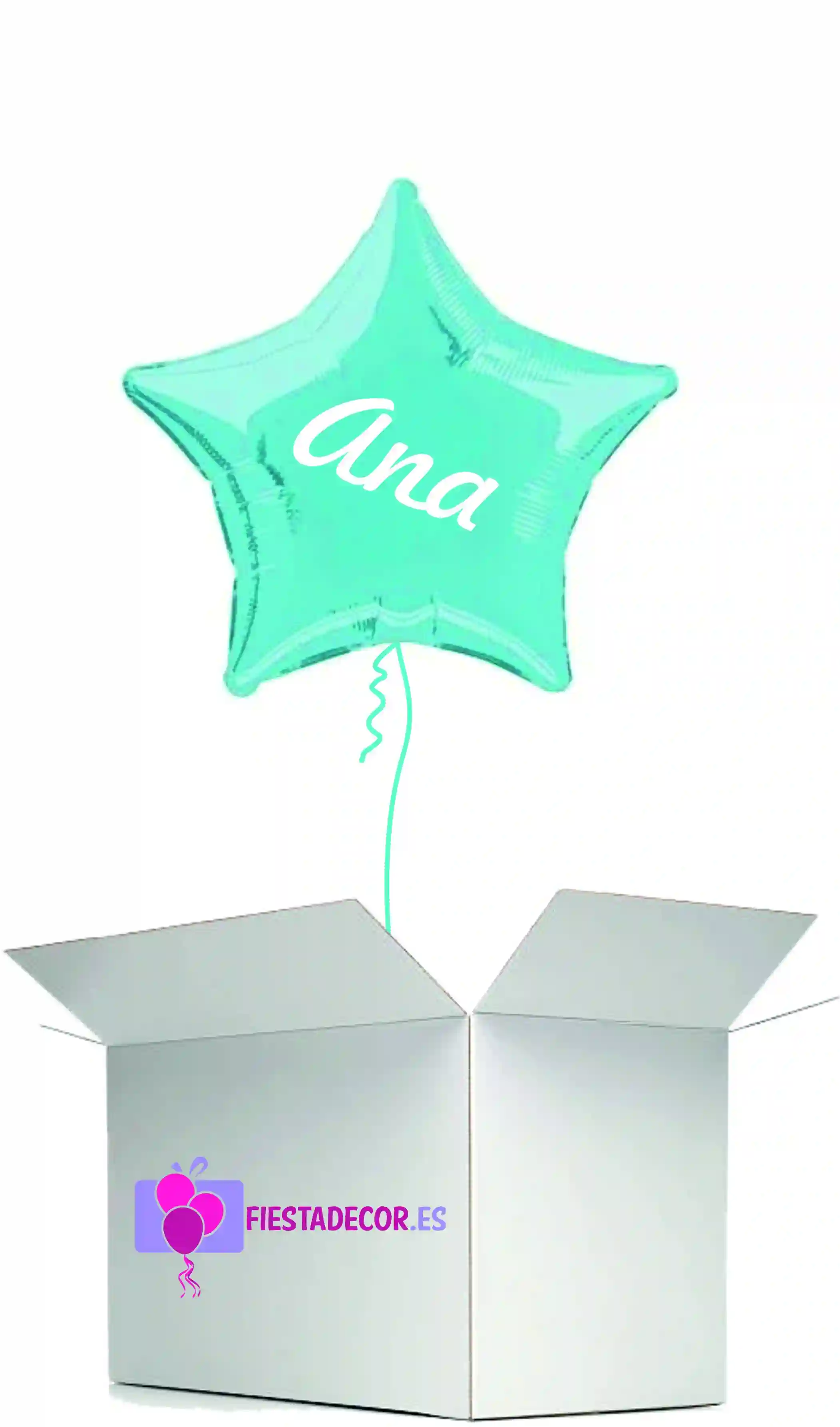 Turquoise star surprise balloon
