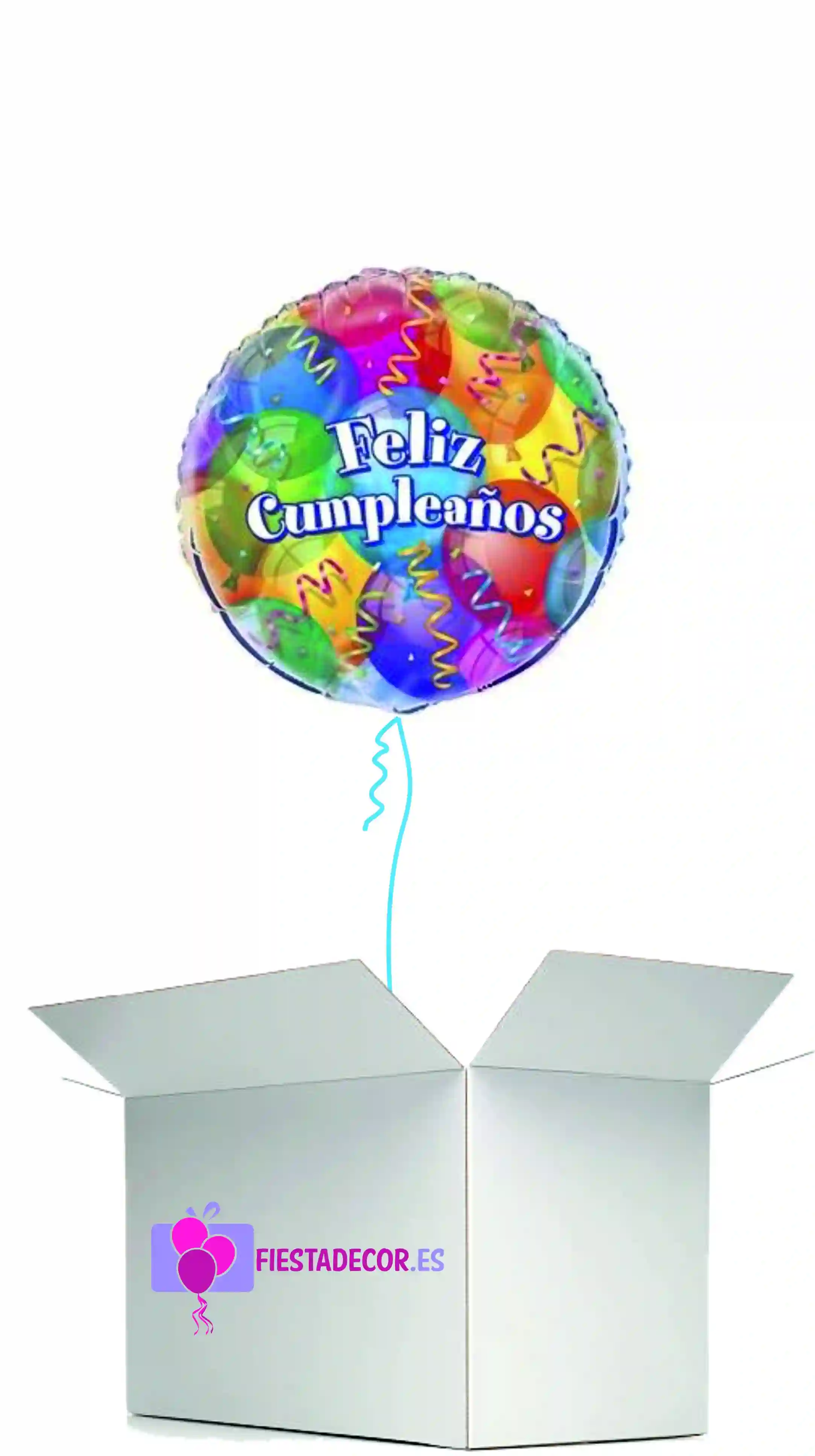 Globo en caja sorpresa feliz cumpleaños