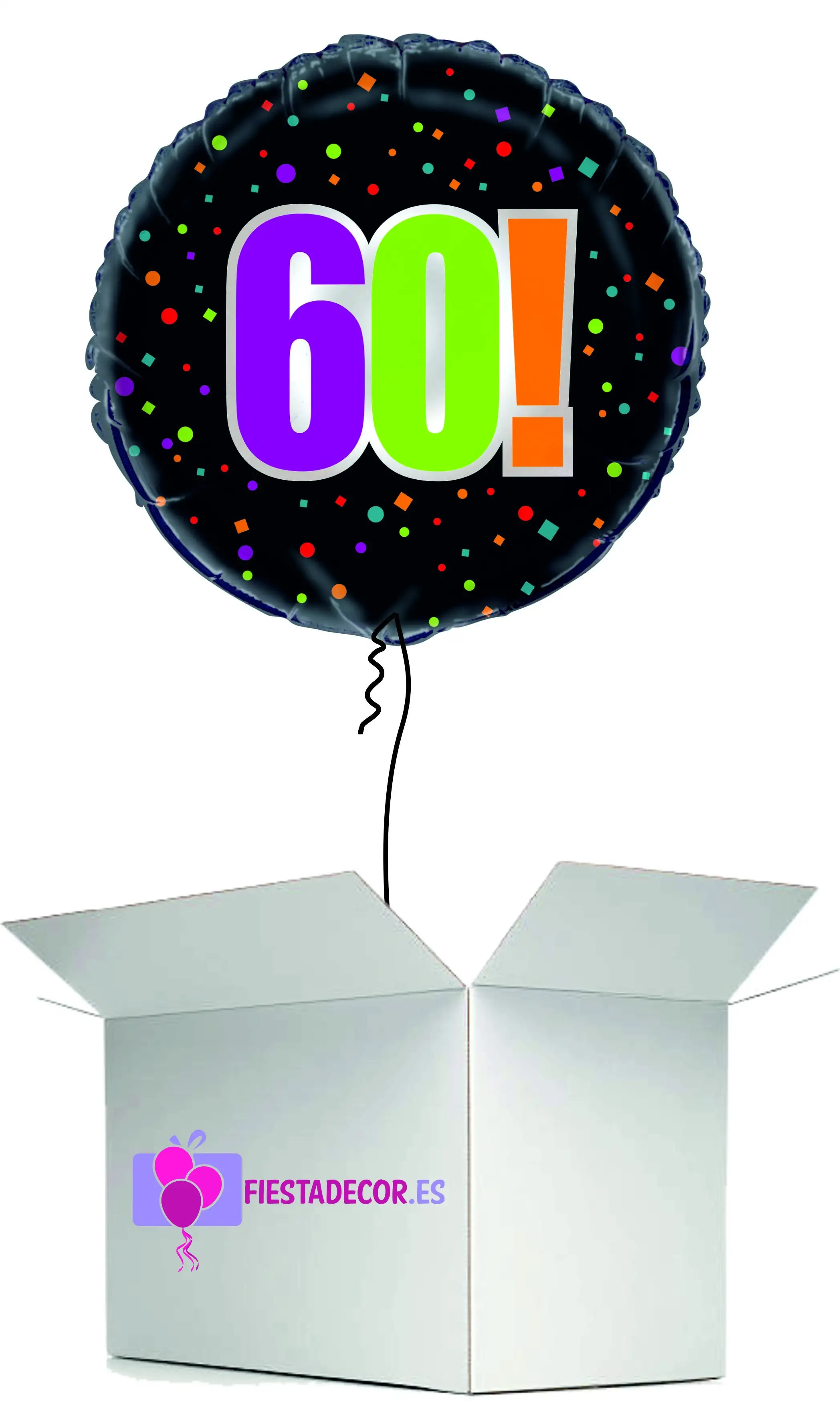 Globo in Round Surprise Box 60 Birthday