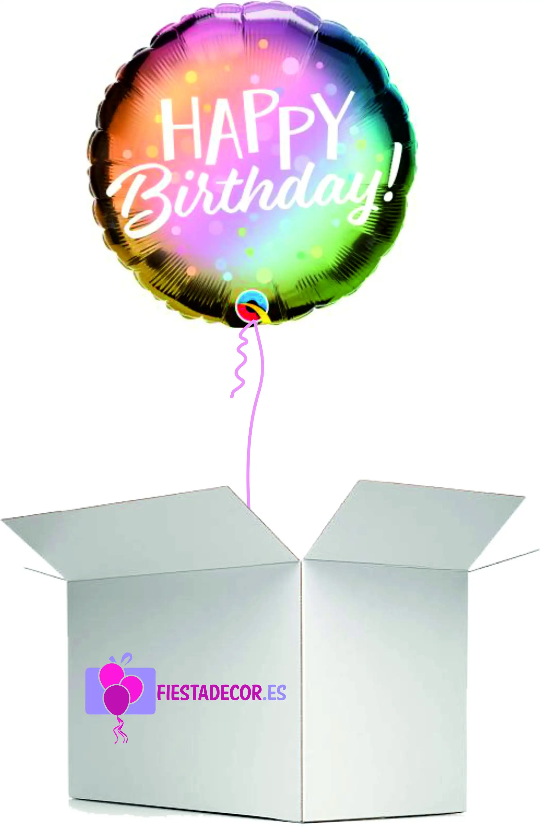 Round -surprise balloon Happy Birthday metallic