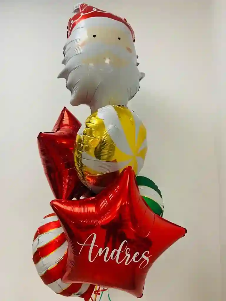 Ramo de Globos de Navidad Papa Noel