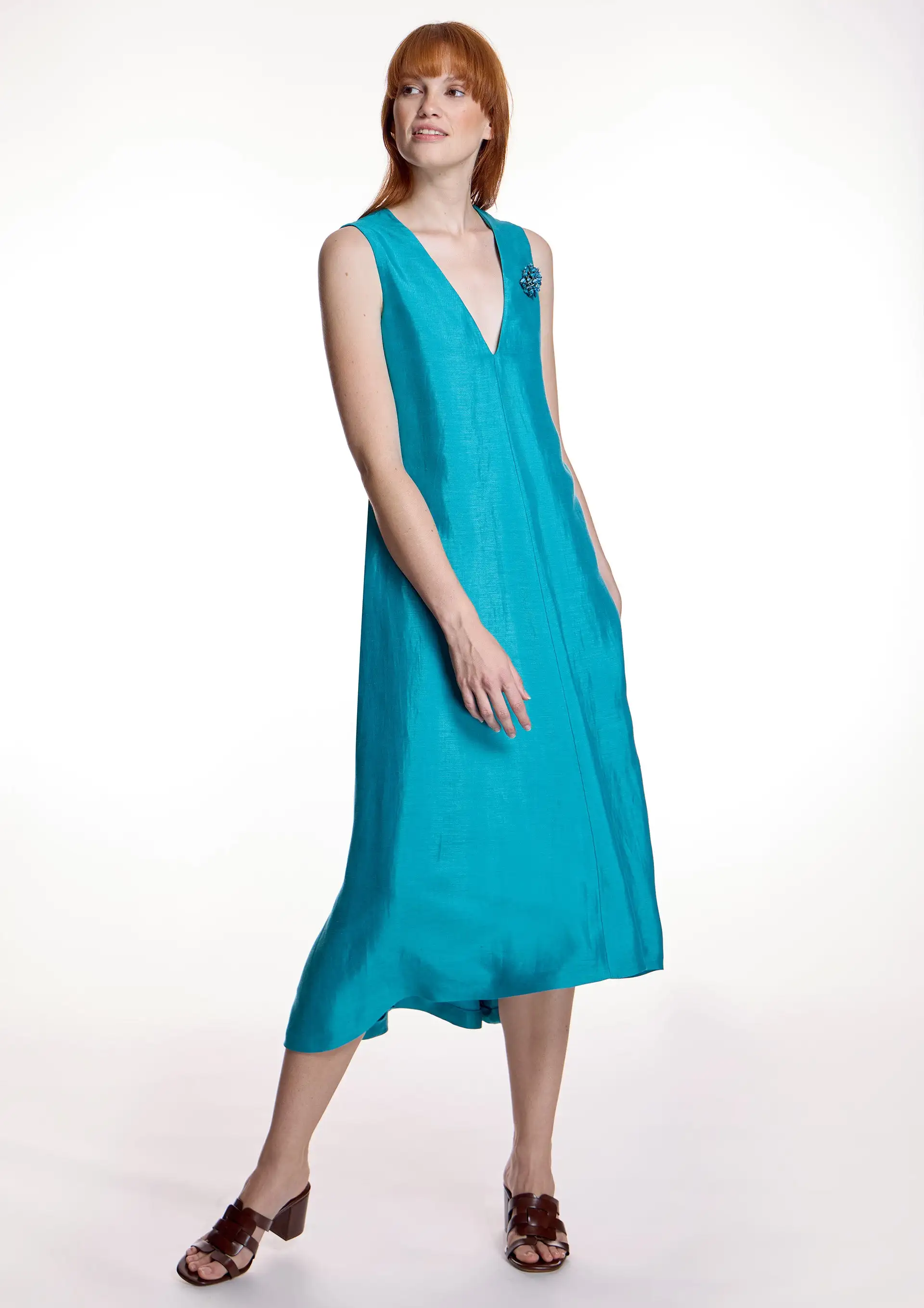 Dress Alba Count Turquoise Satin - Image 3