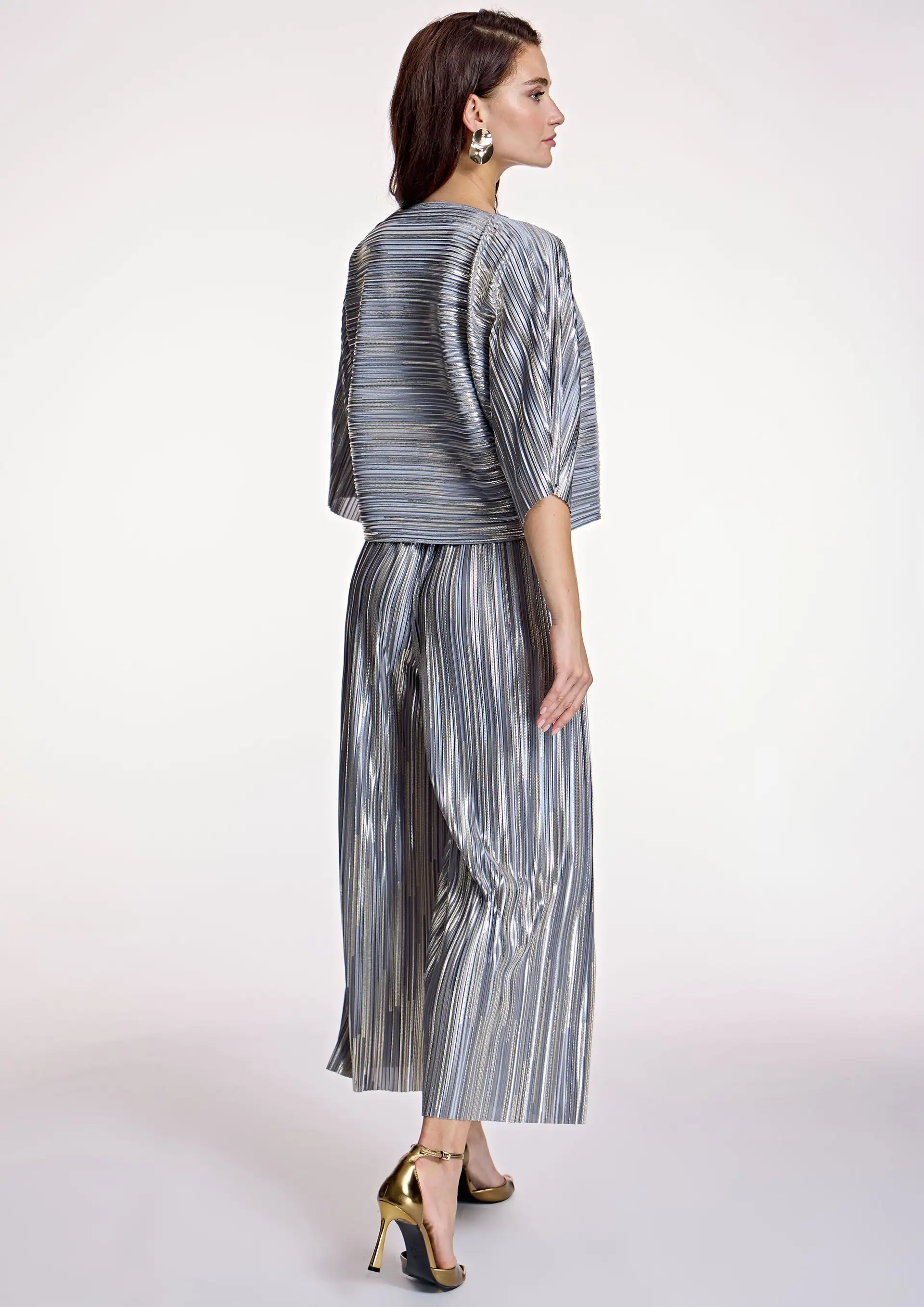 Pantalón ALBA CONDE culotte plateado - Imagen 6