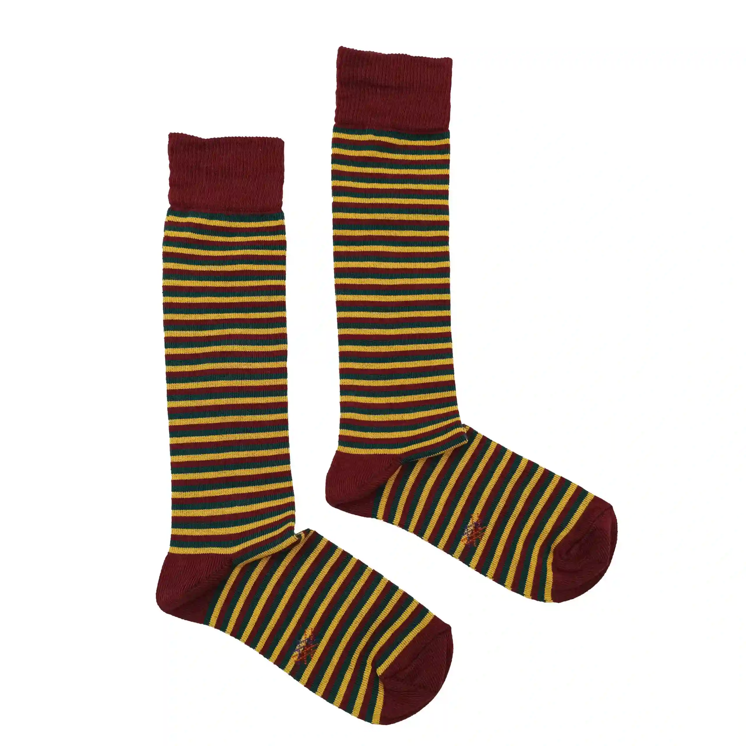 Misscalcetin Kids Fine Raya Tricolor Mustaza-Evergreen-Rubi