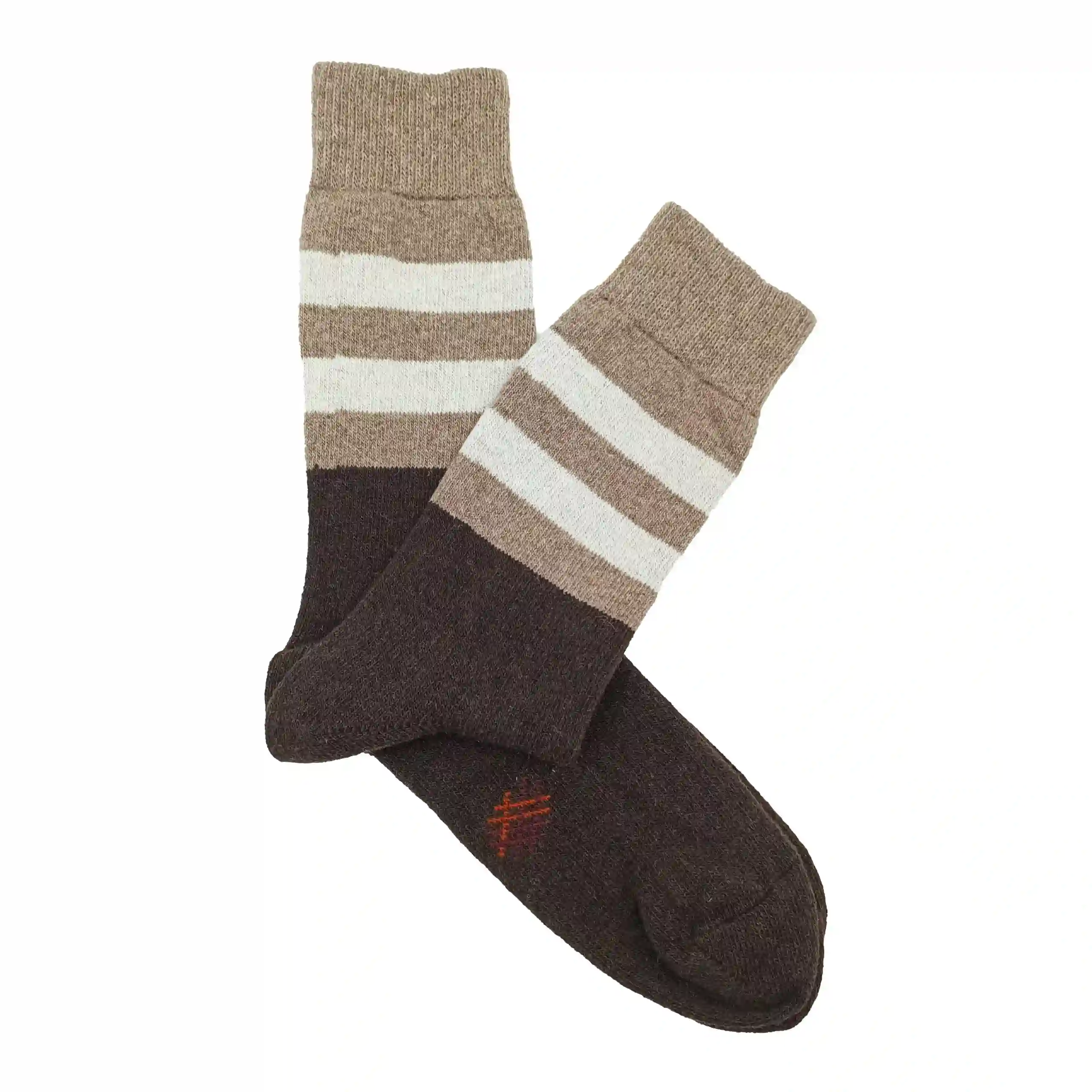 Misscalcetin Lana Low Lico-Rayas Brown-Pytic-Beige