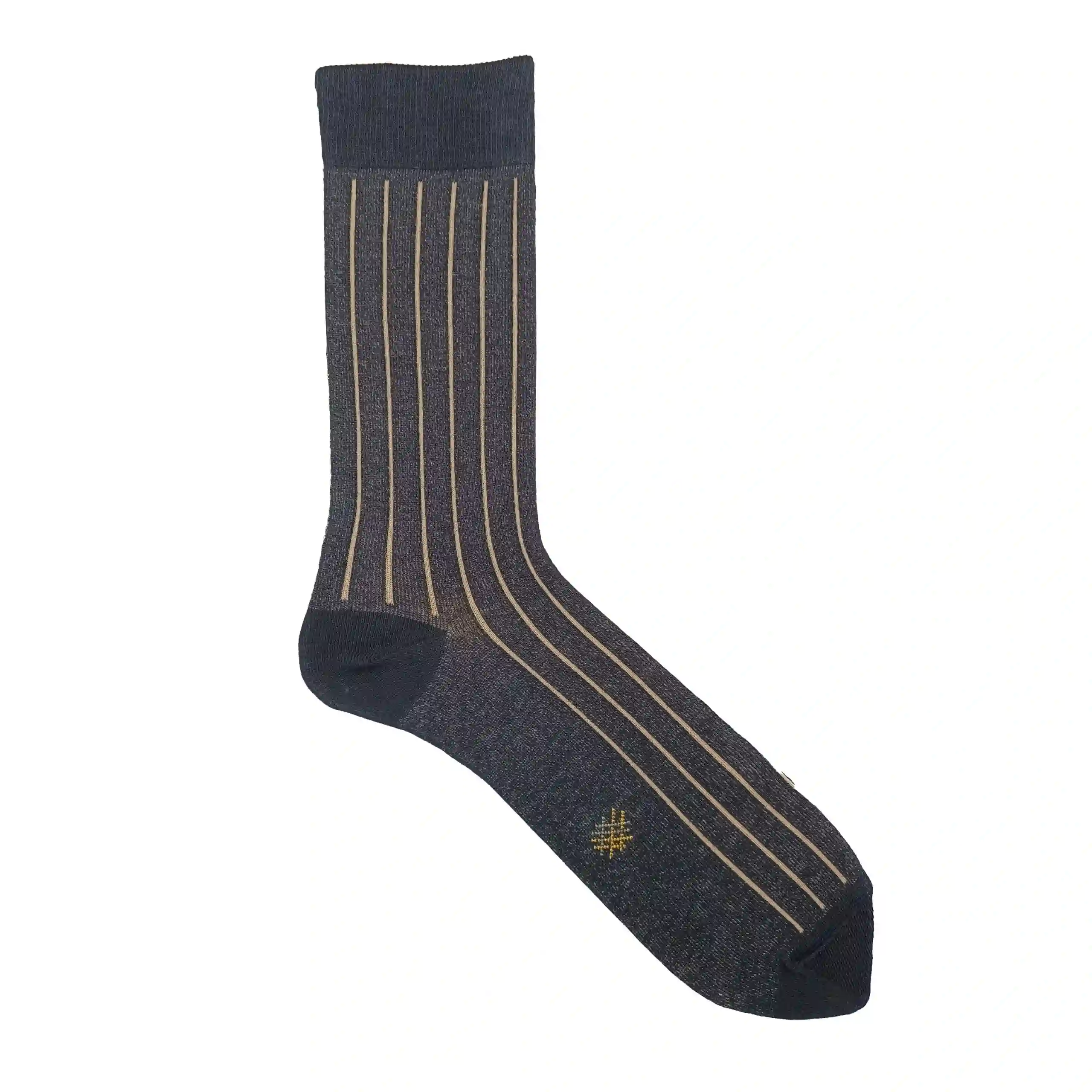 Misscalcetin Caña Baja Raya vertical black camel
