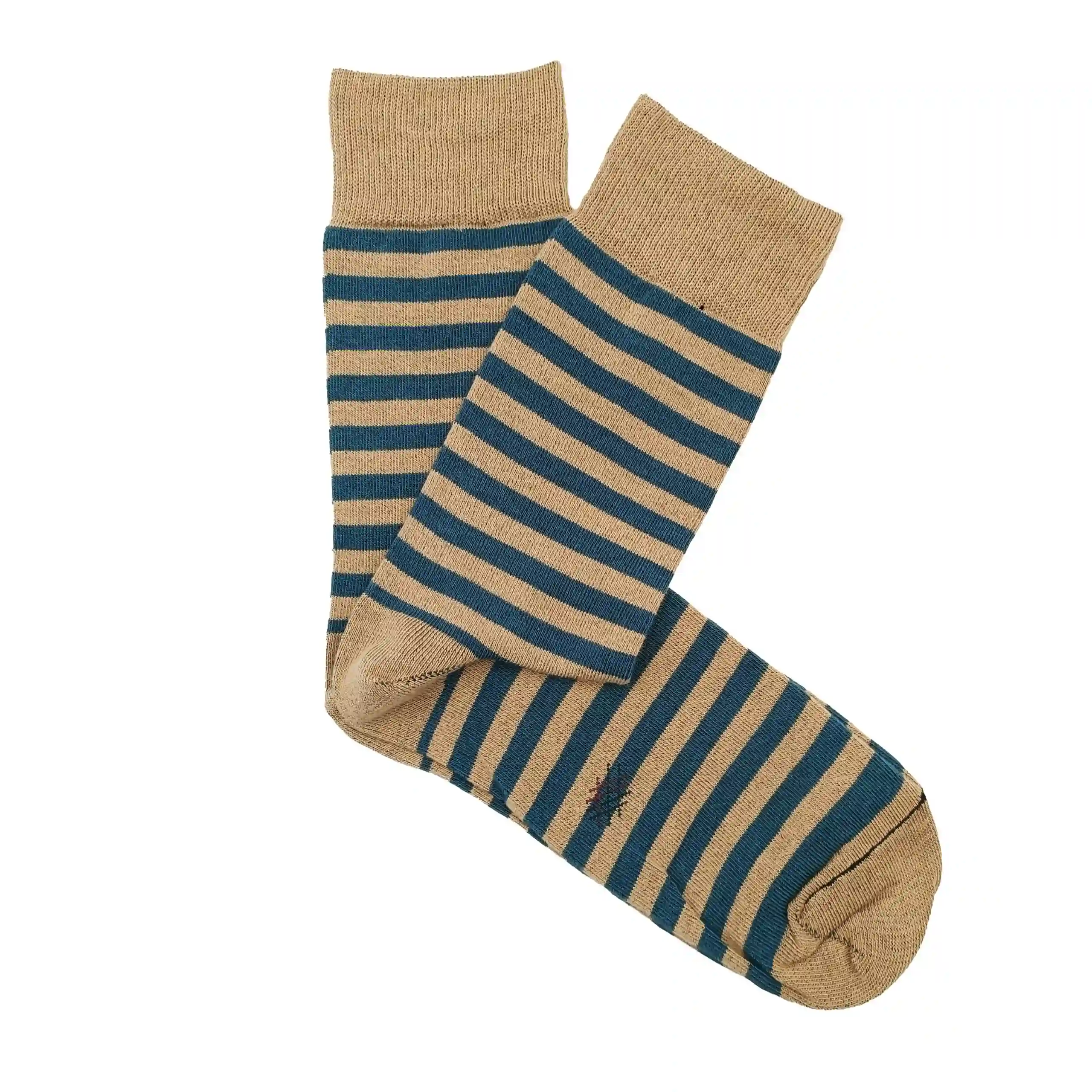 Misscalcetin Caña Low Rayas Finas Midnight-Camel
