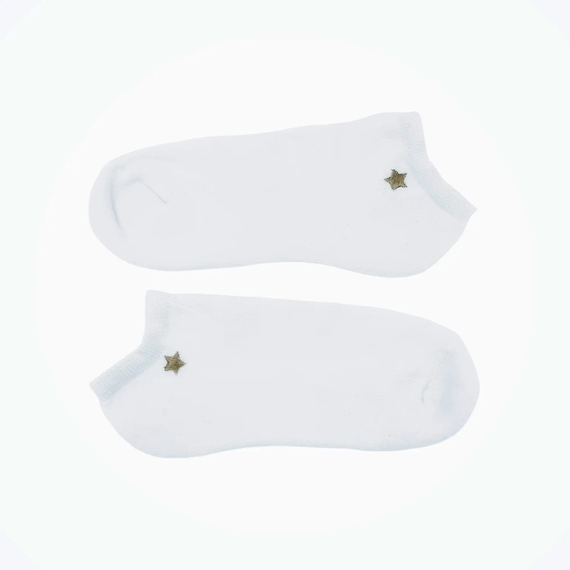 Misscalcetin Tobillero Sports White Embroidered Star