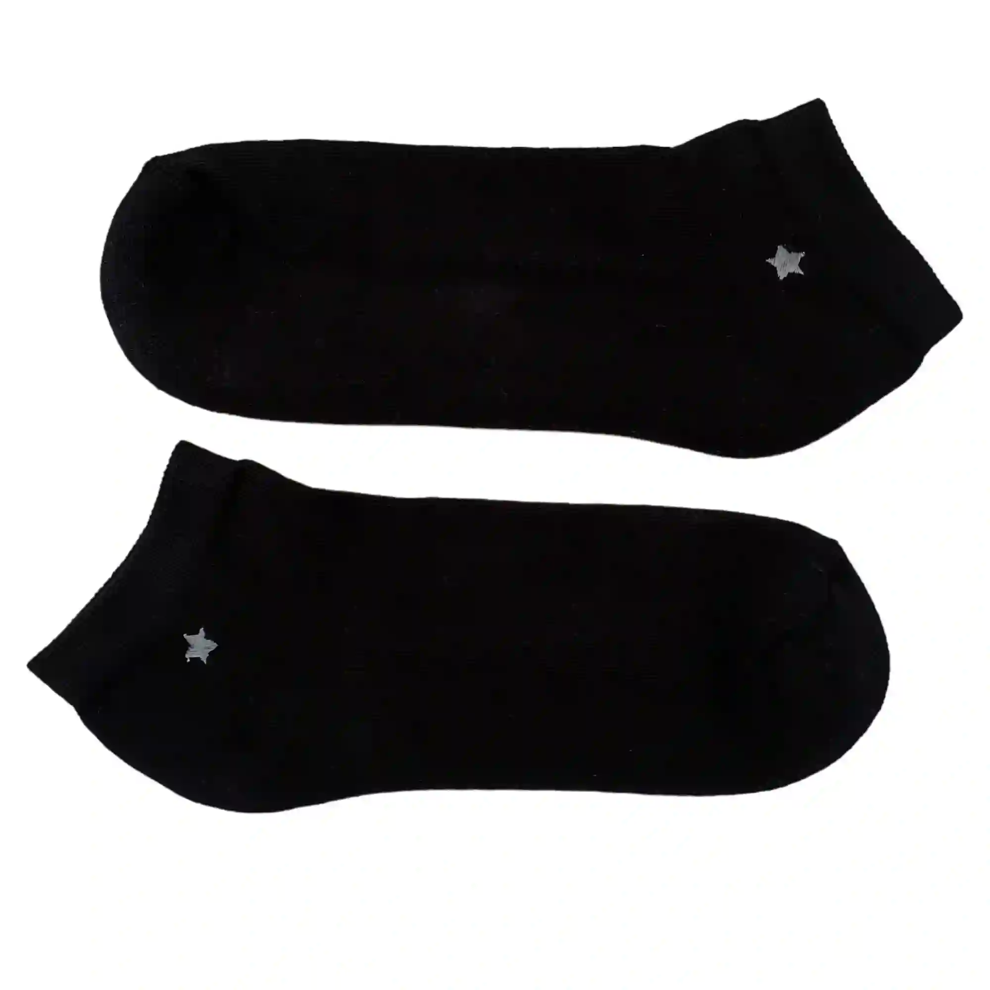 Misscalcetin Black Sports Ankle Embroidered Star