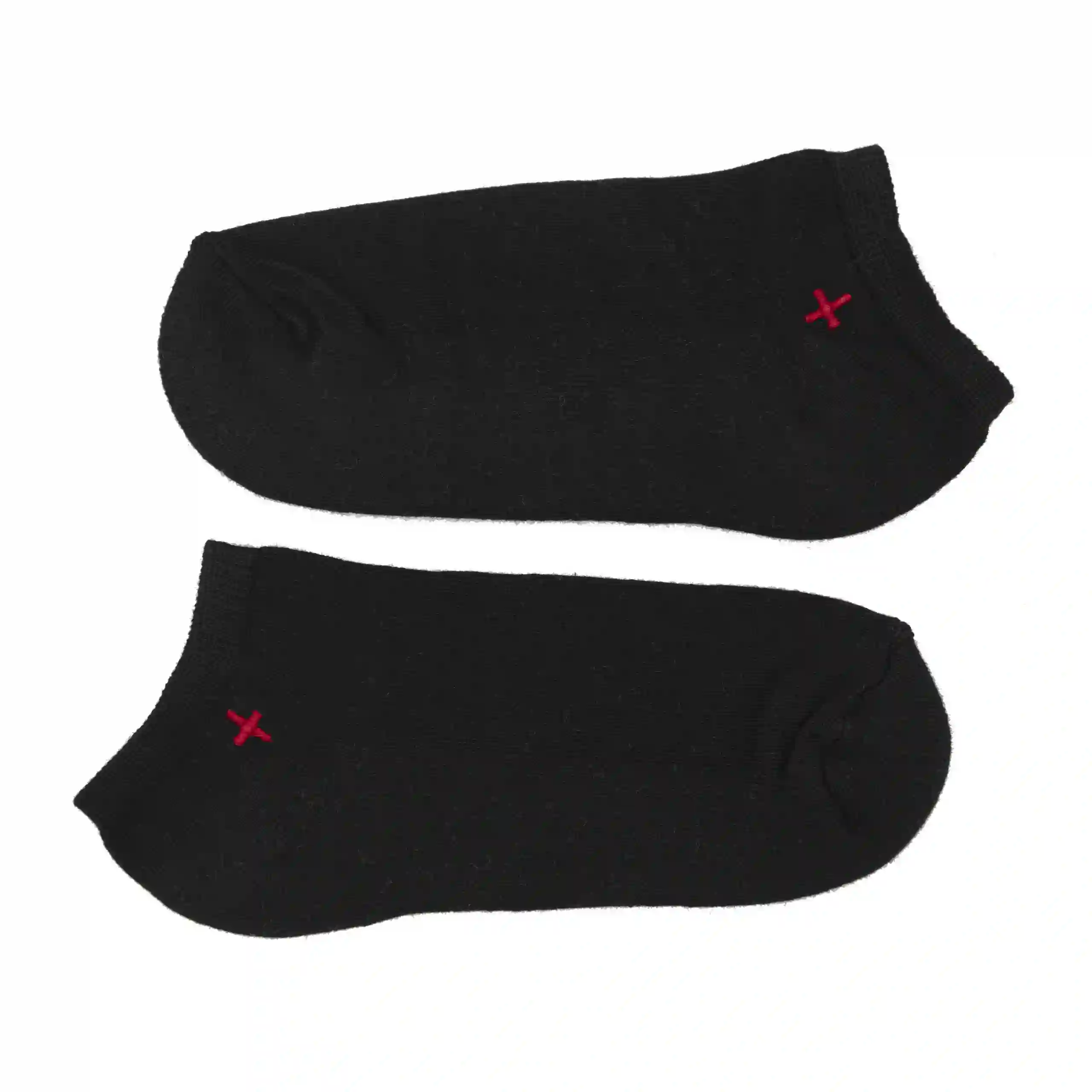 MissCalcetin Tobillero Deportivo Negro Bordado Cruz