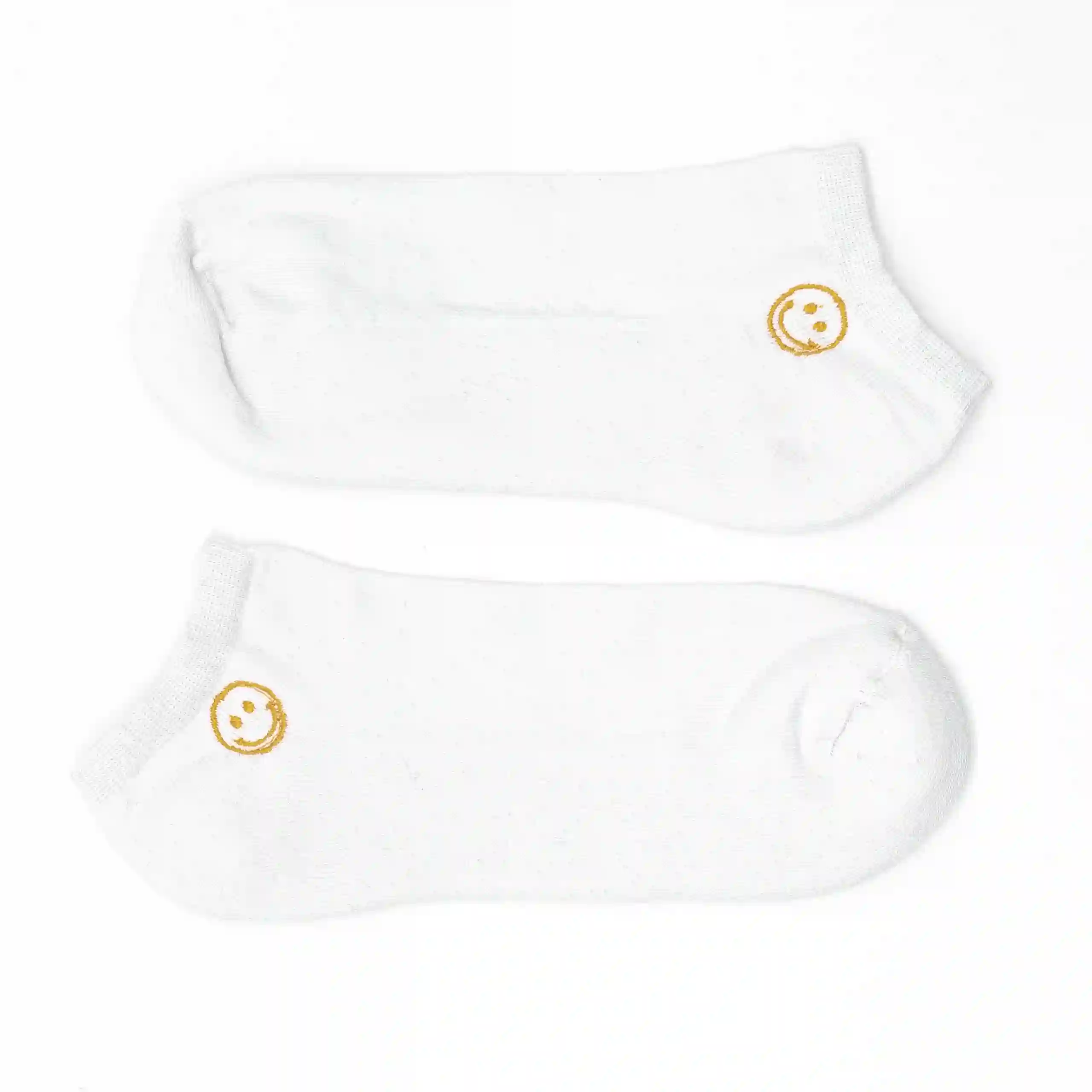 Misscalcetin Sports Tobille Blanco Embroñado Carita Happy