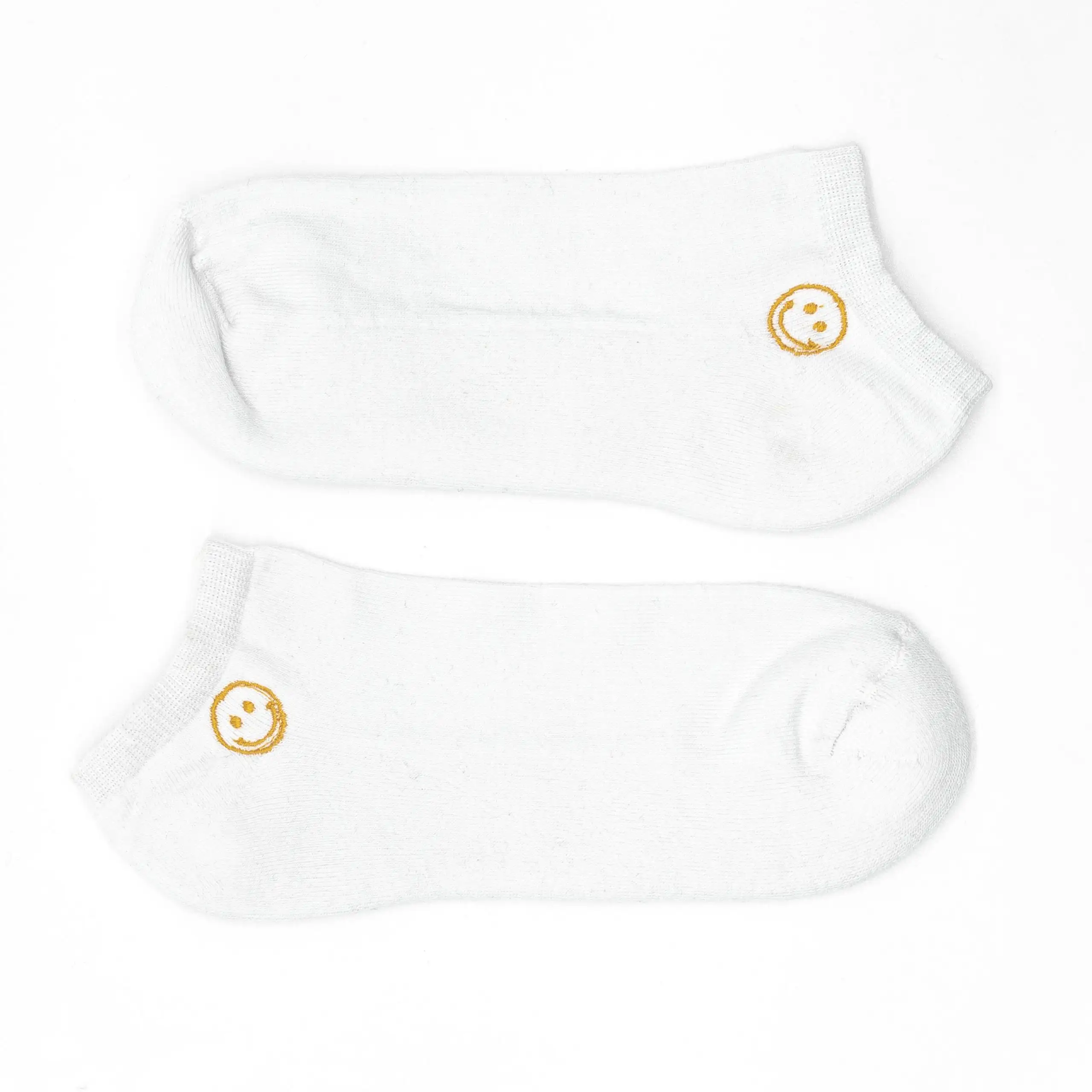 Misscalcetin Sports Tobille Blanco Embroñado Carita Happy