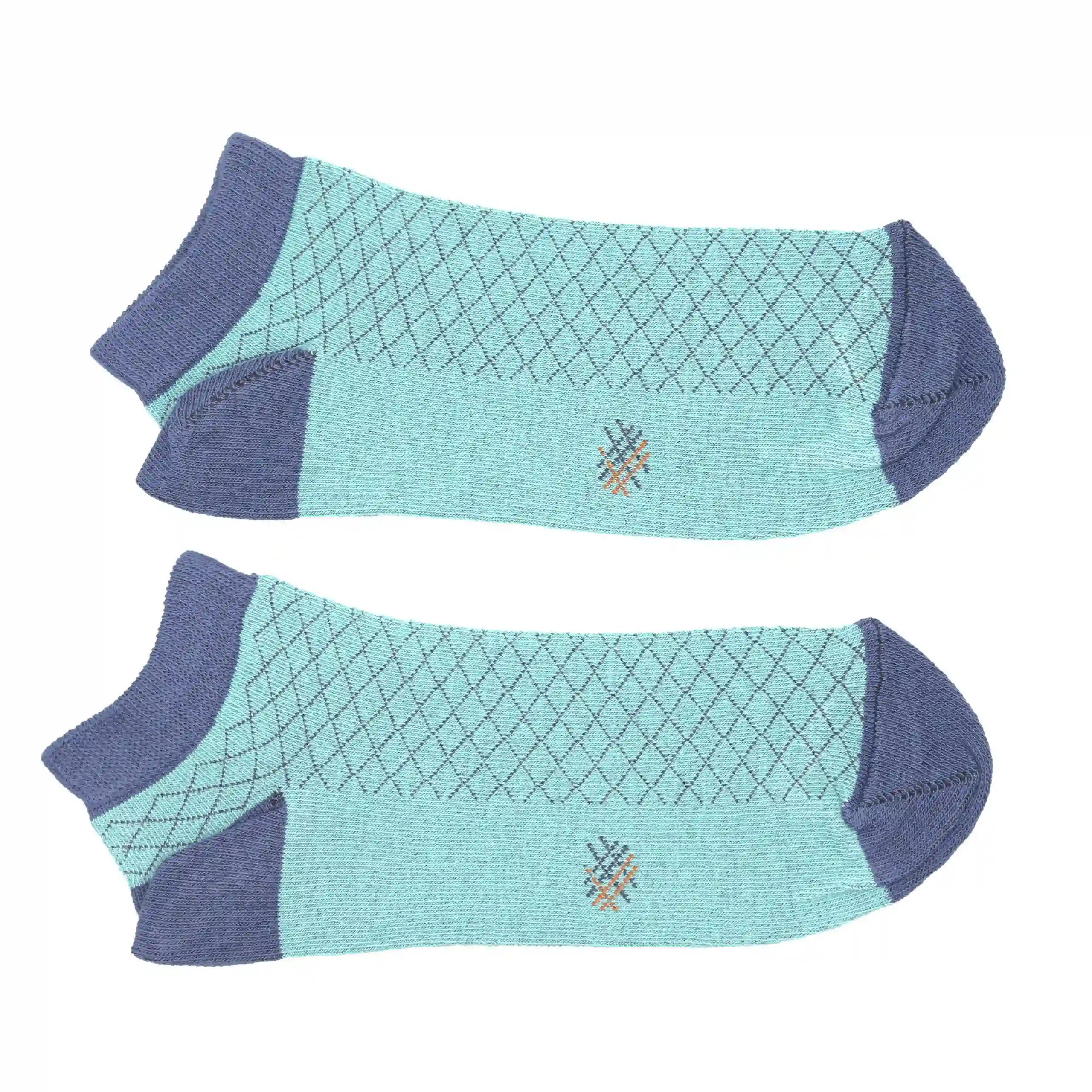 MissCalcetin Tobillero Rombo Labrado Aqua-Midnight