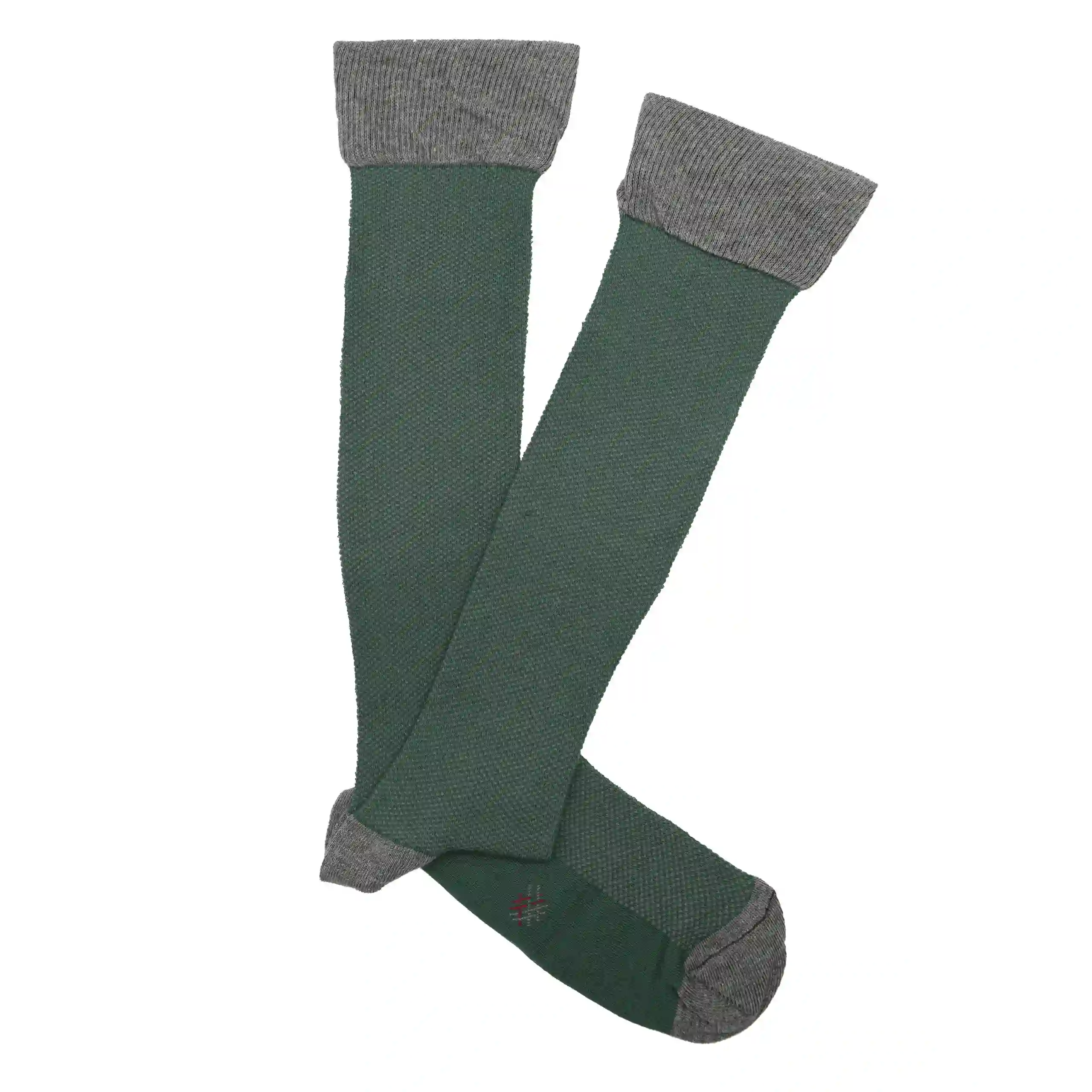 MissCalcetin Caña Alta Ojo de Perdiz Evergreen-Gris