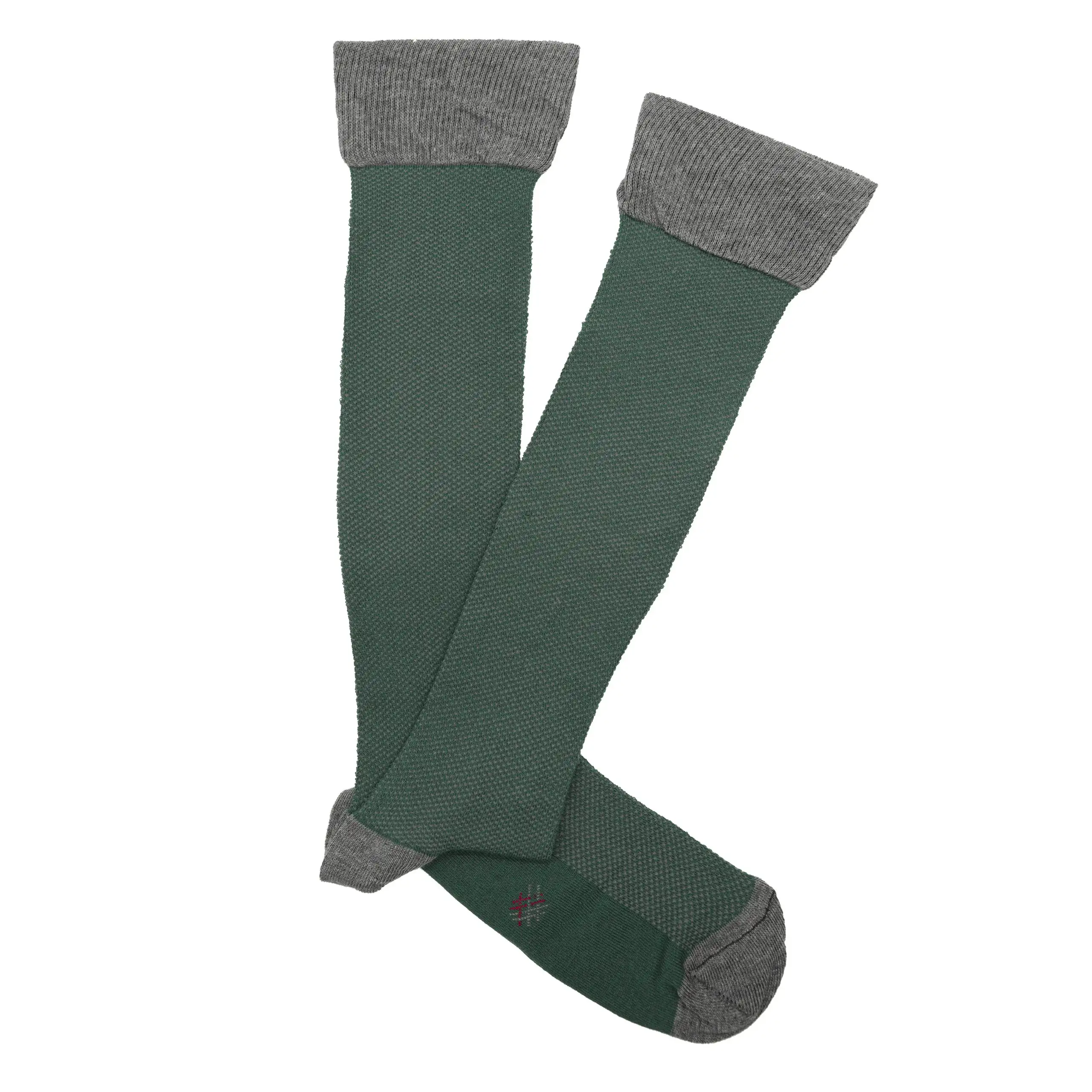 MissCalcetin Caña Alta Ojo de Perdiz Evergreen-Gris