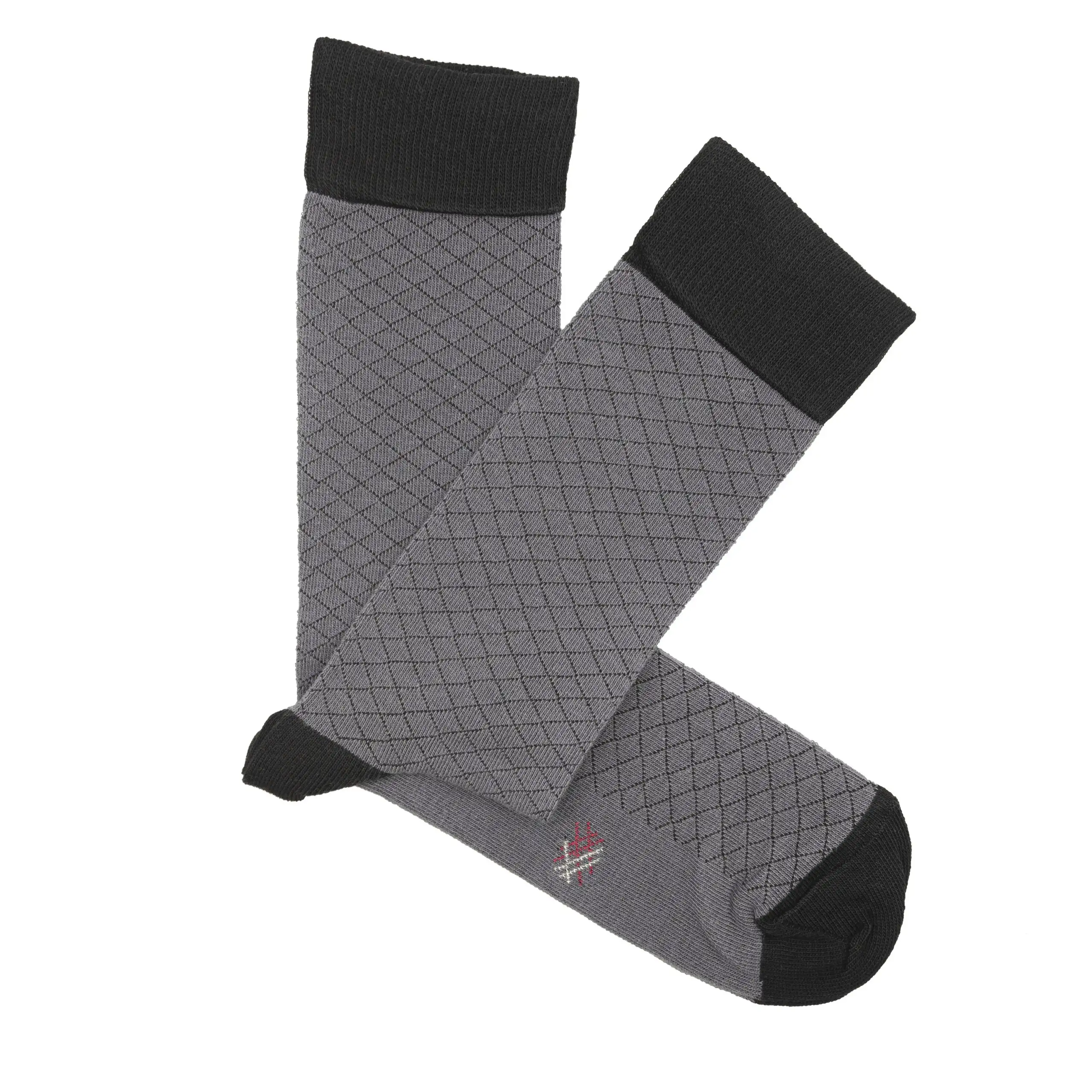 Misscalcetin Caña Baja Rombo Gray-Negro Locked