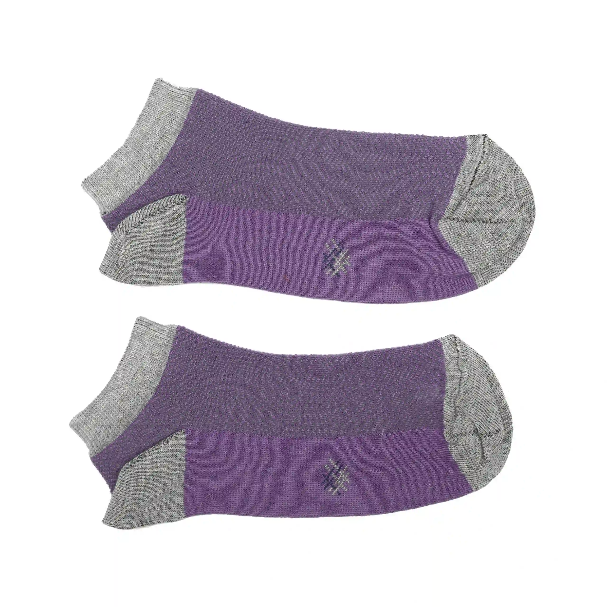 MissCalcetin Tobillero Espiga Malva-Gris