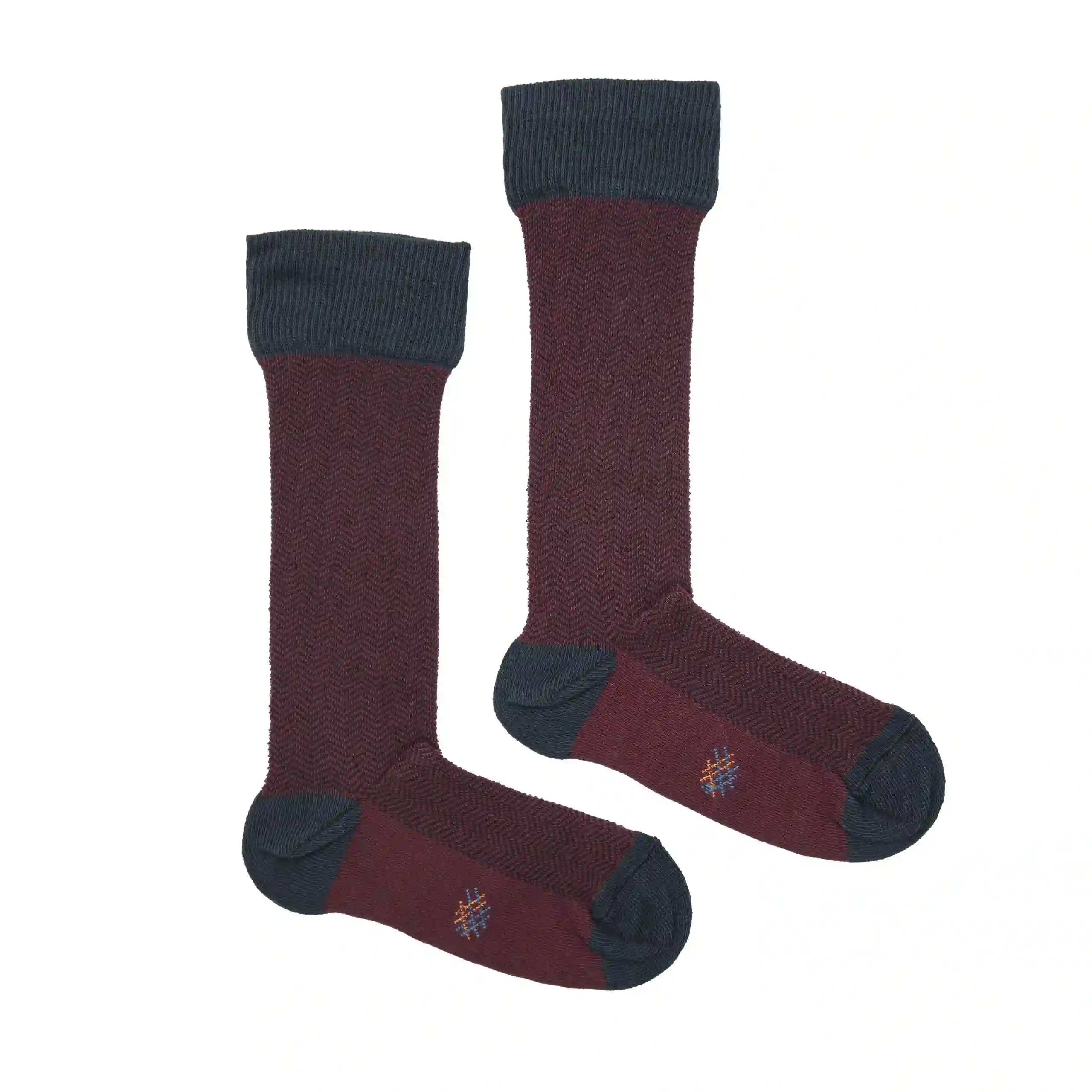 Misscalcetin Kids Espiga Burgundy-Marino