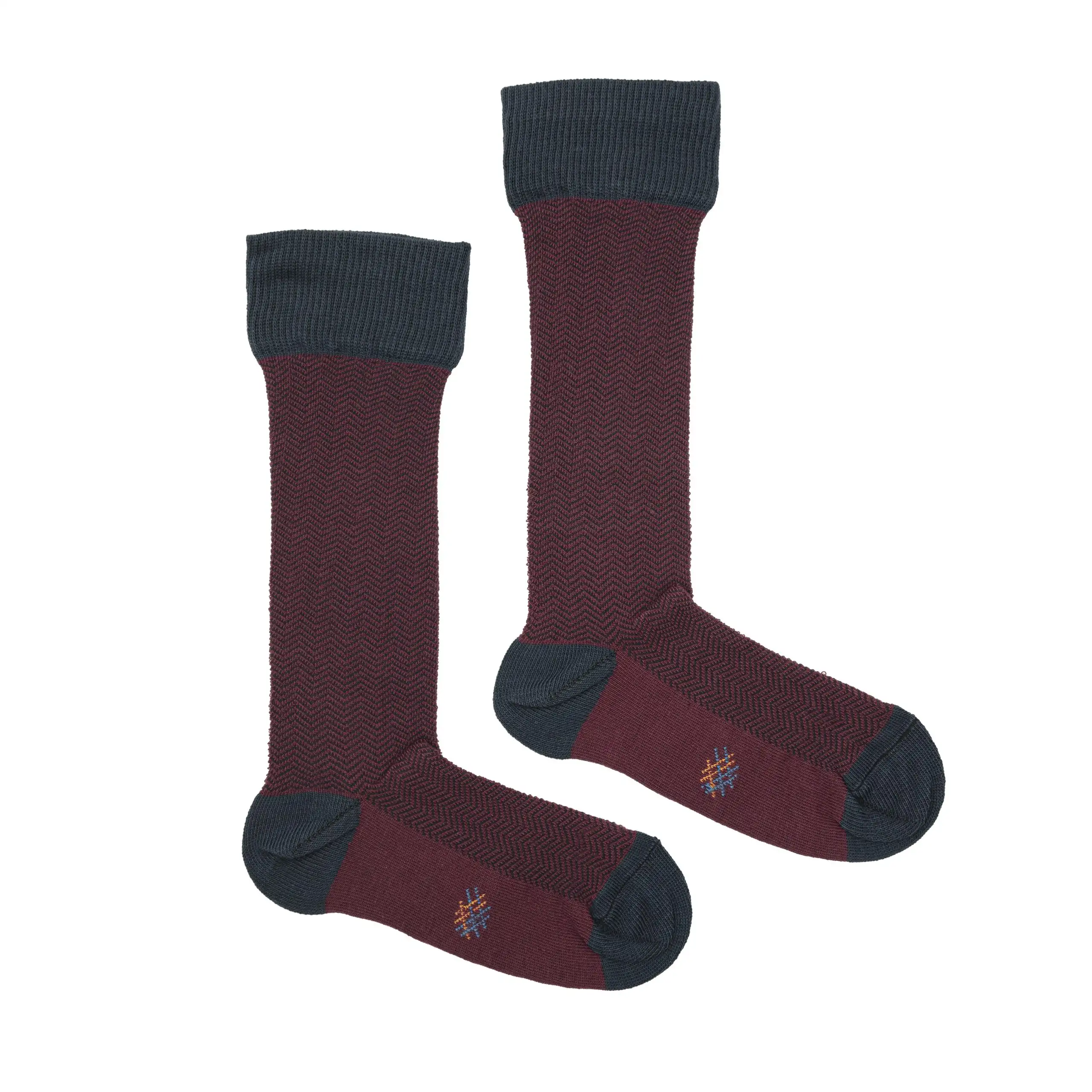Misscalcetin Kids Espiga Burgundy-Marino
