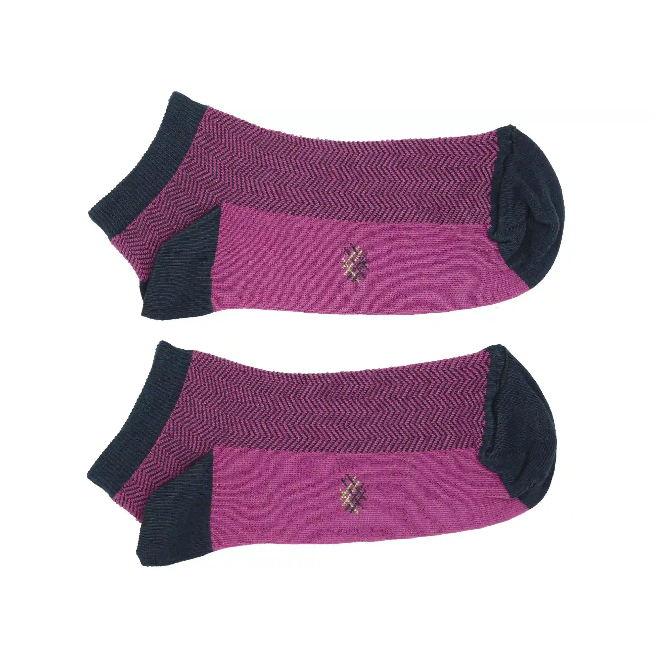 MissCalcetin Tobillero Espiga Fucsia-Marino
