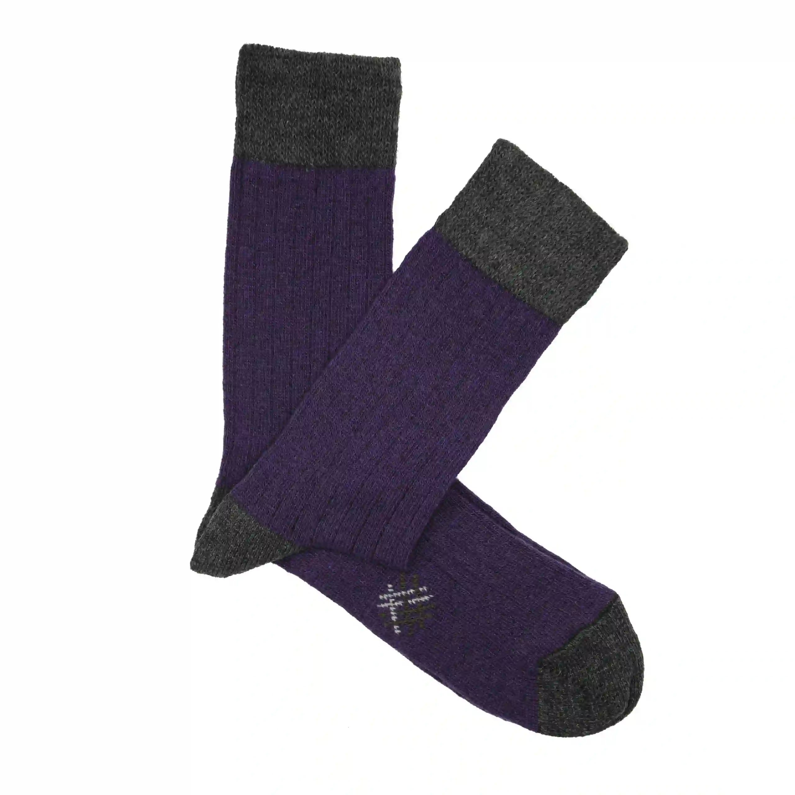 Misscalcetin Lana Caña Baja purple anthracite