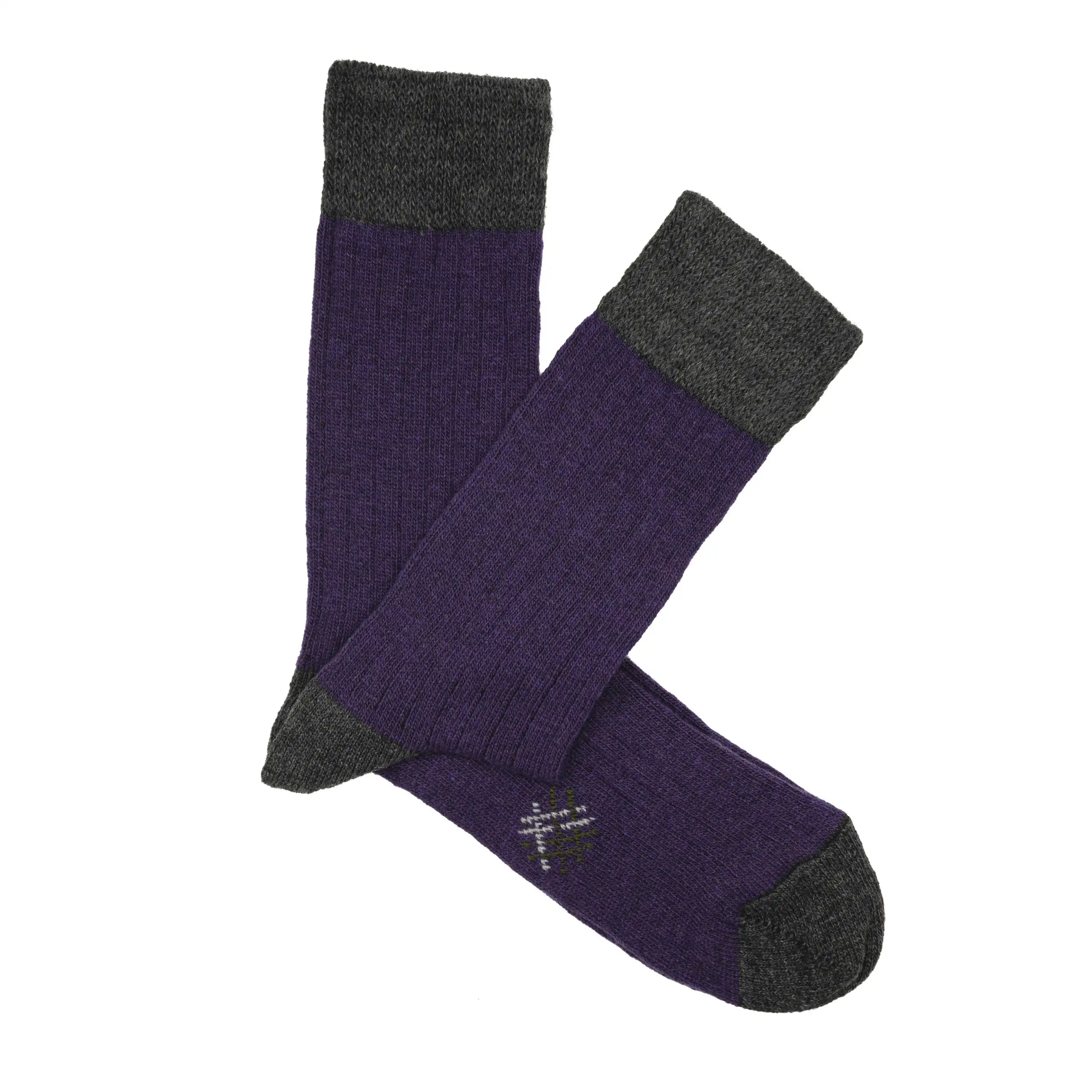 Misscalcetin Lana Caña Baja purple anthracite