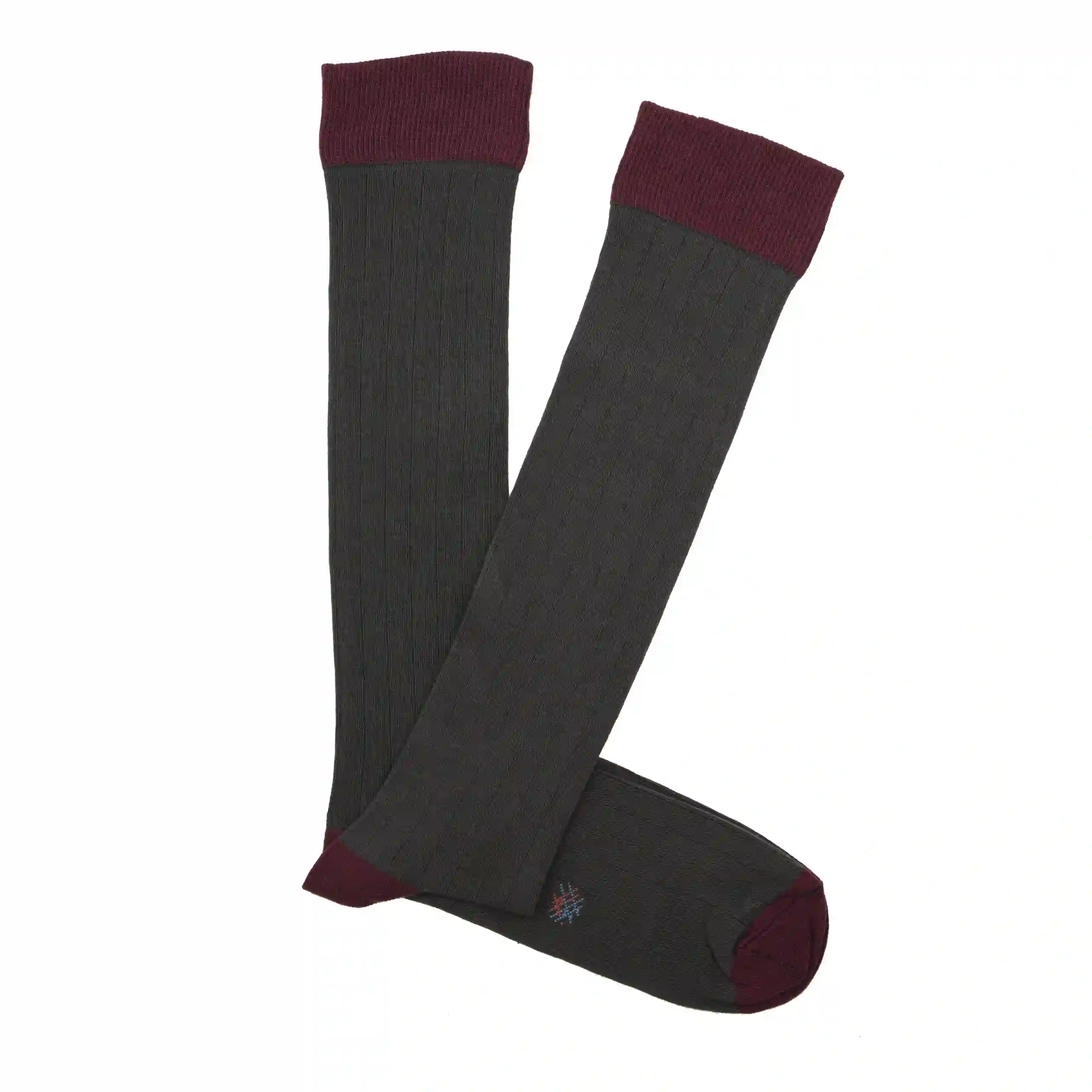 Misscalcetin Caña Alta Canale Anthracite Bordeaux