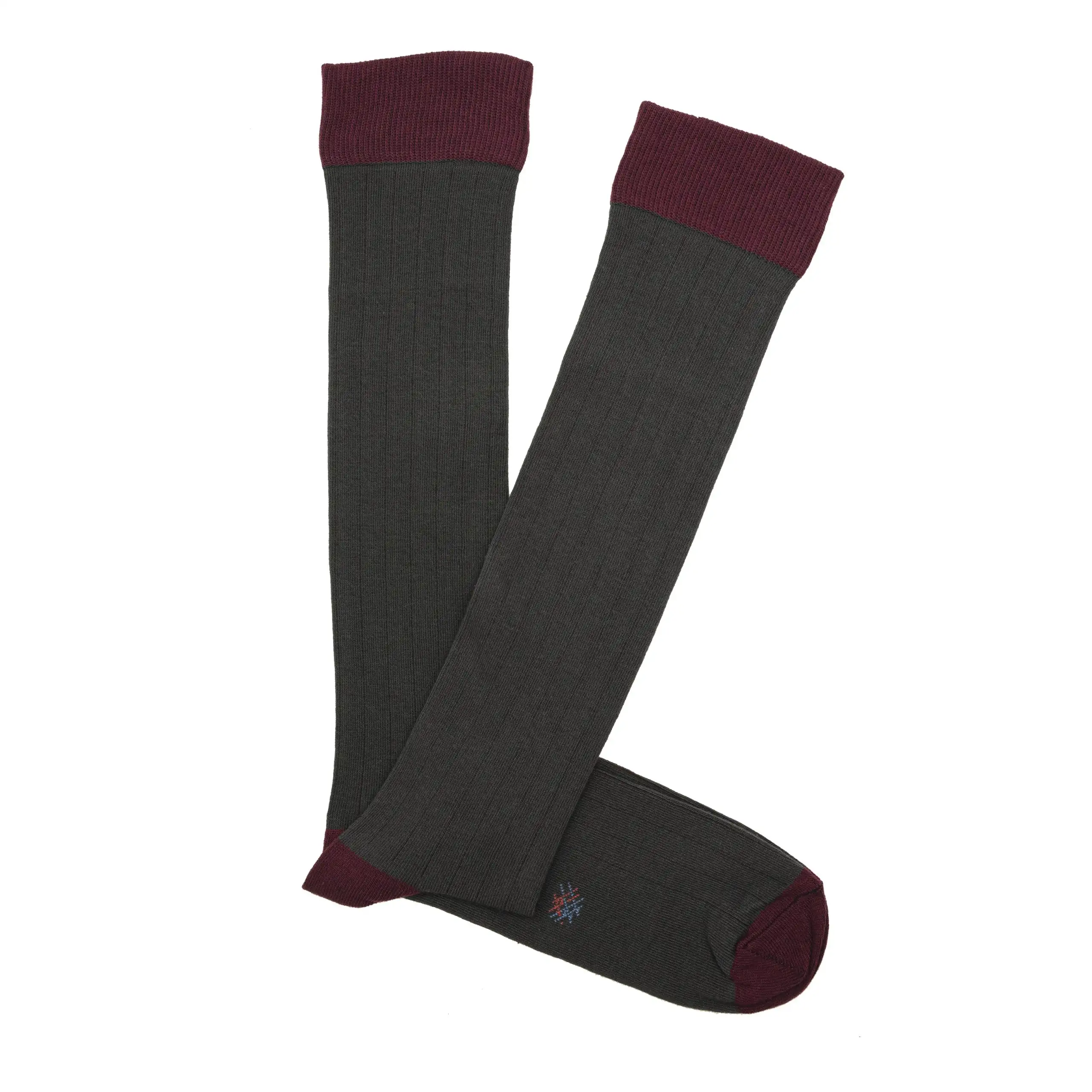 Misscalcetin Caña Alta Canale Anthracite Bordeaux