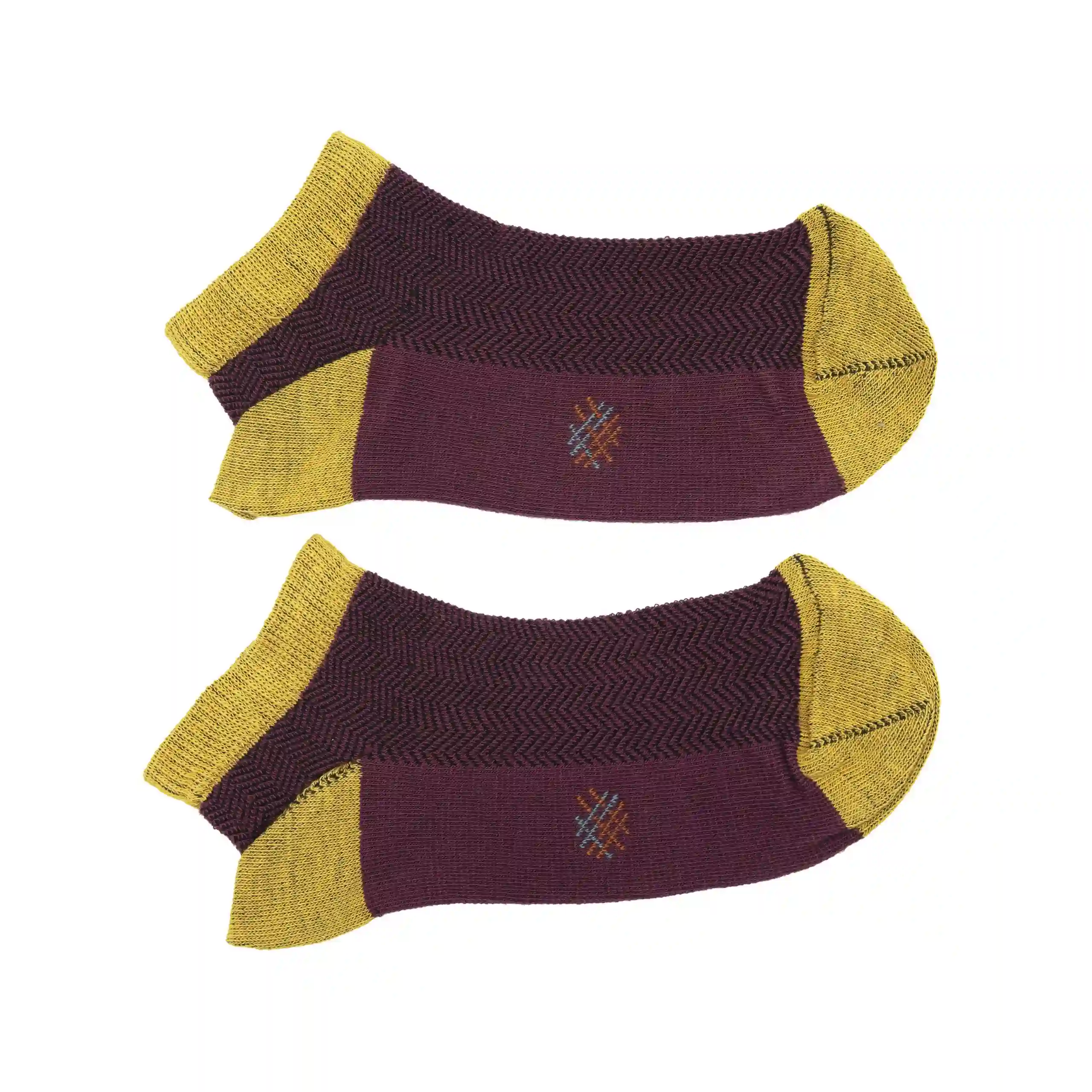 Misscalcetin Tobillero Espiga Burgundy mustard