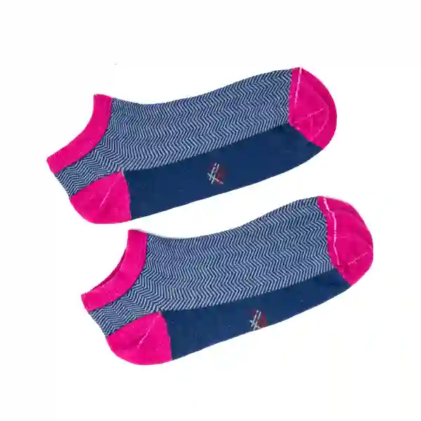 MissCalcetin Tobillero Espiga Azul Fucsia