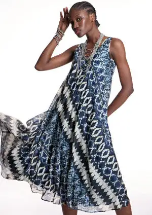 Alba Count Dress Fluid in Azules