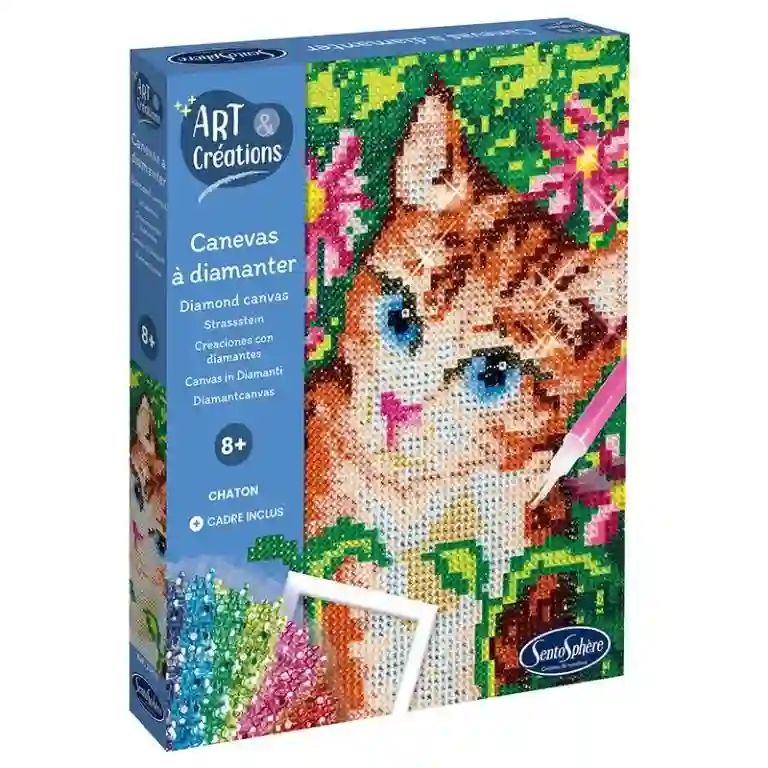 Sentosphère: Canvas with cat diamonds