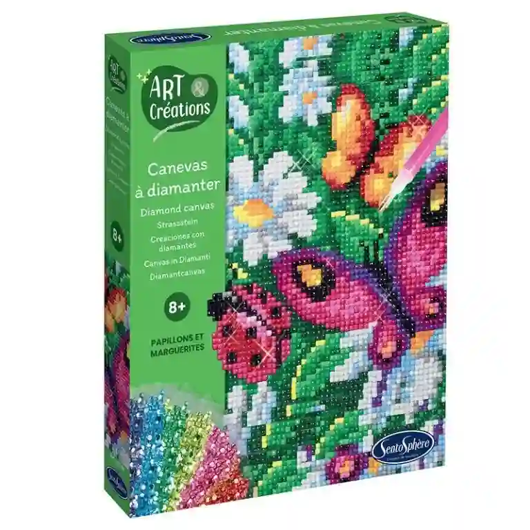 Sentosphère: Canvas with butterfly diamonds