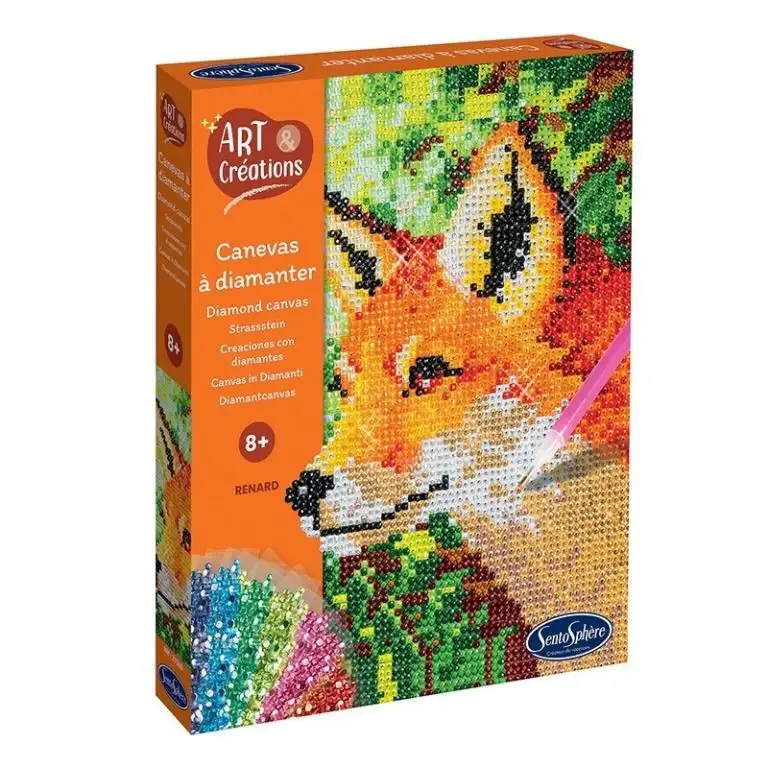 Sentosphère: Canvas with fox diamonds